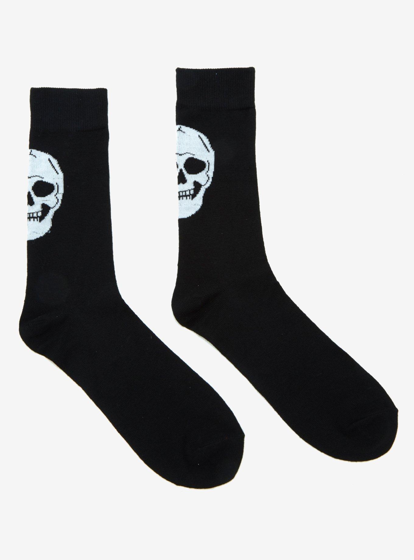 Trick Or Treat Skull Crew Socks, , hi-res