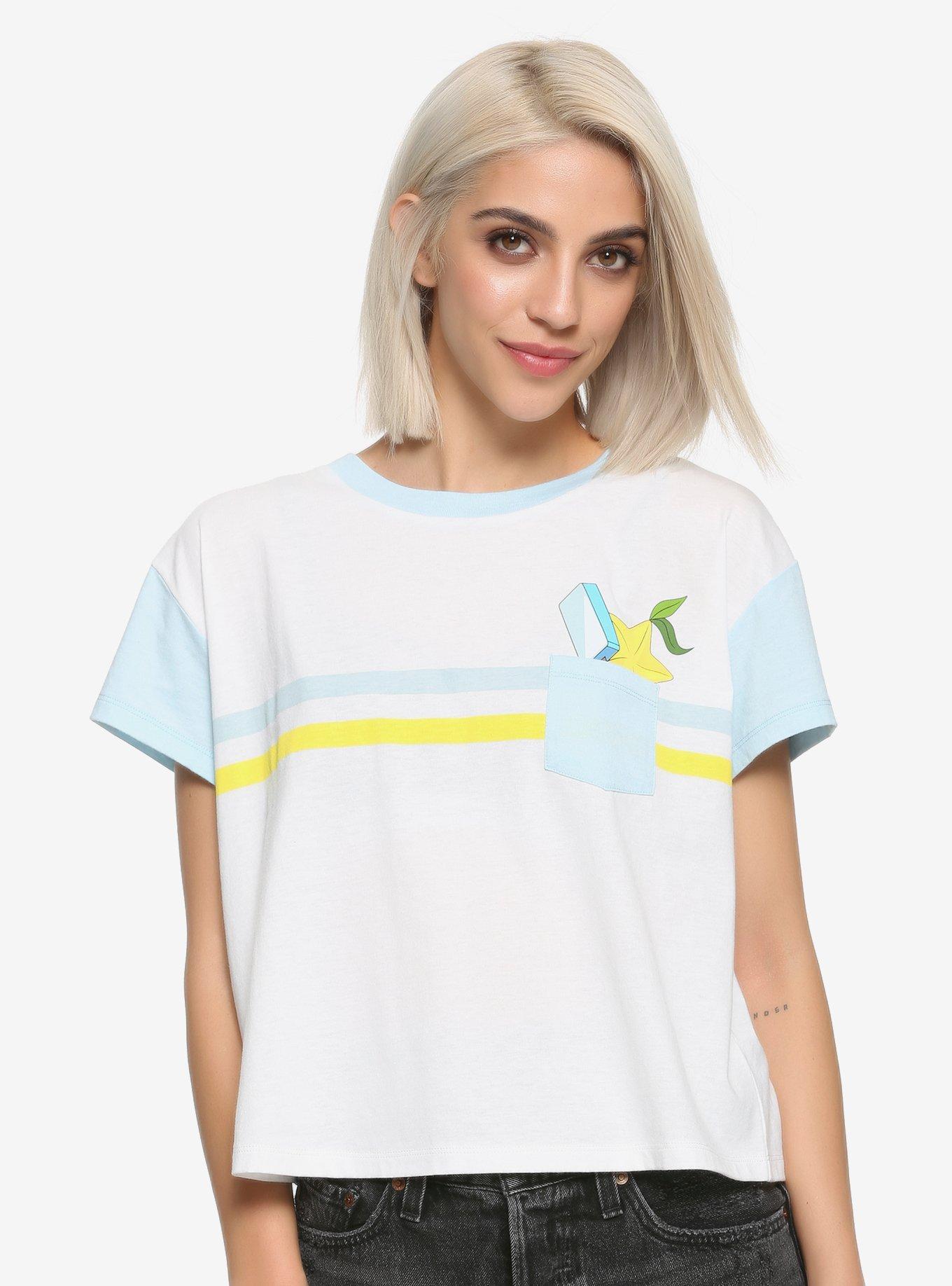 Disney Kingdom Hearts III Sea Salt Ice Cream & Paopu Fruit Pocket Girls Crop T-Shirt Hot Topic Exclusive, MULTI, hi-res