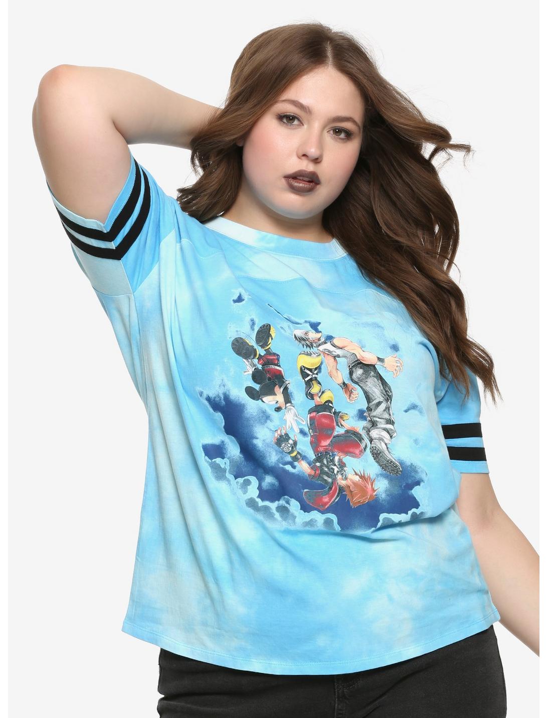 Disney Kingdom Hearts 3D Dream Drop Distance Washed Girls T-Shirt Plus Size Hot Topic Exclusive, BLUE, hi-res