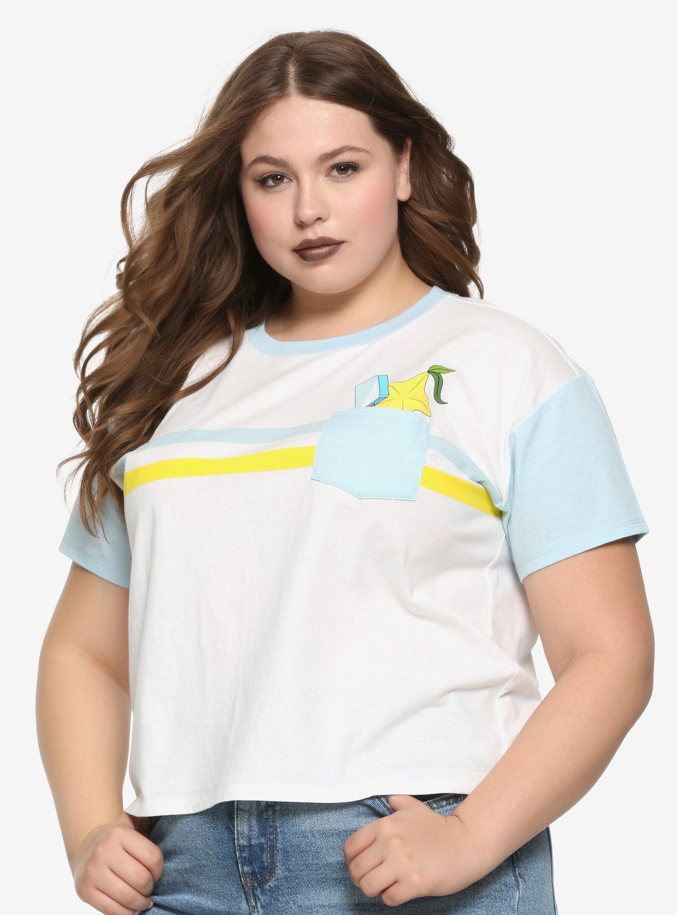 Disney Kingdom Hearts III Sea Salt Ice Cream & Paopu Fruit Pocket Girls Crop T-Shirt Plus Size Hot Topic Exclusive, MULTI, hi-res