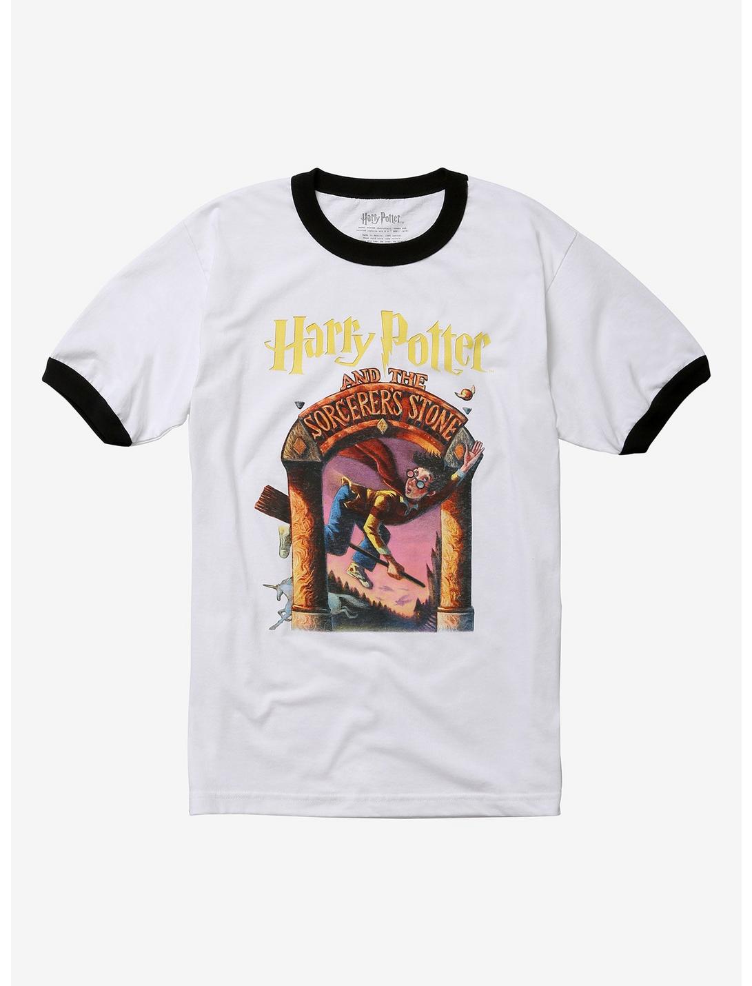 Harry Potter And The Sorcerer's Stone Book Cover T-Shirt, WHITE, hi-res