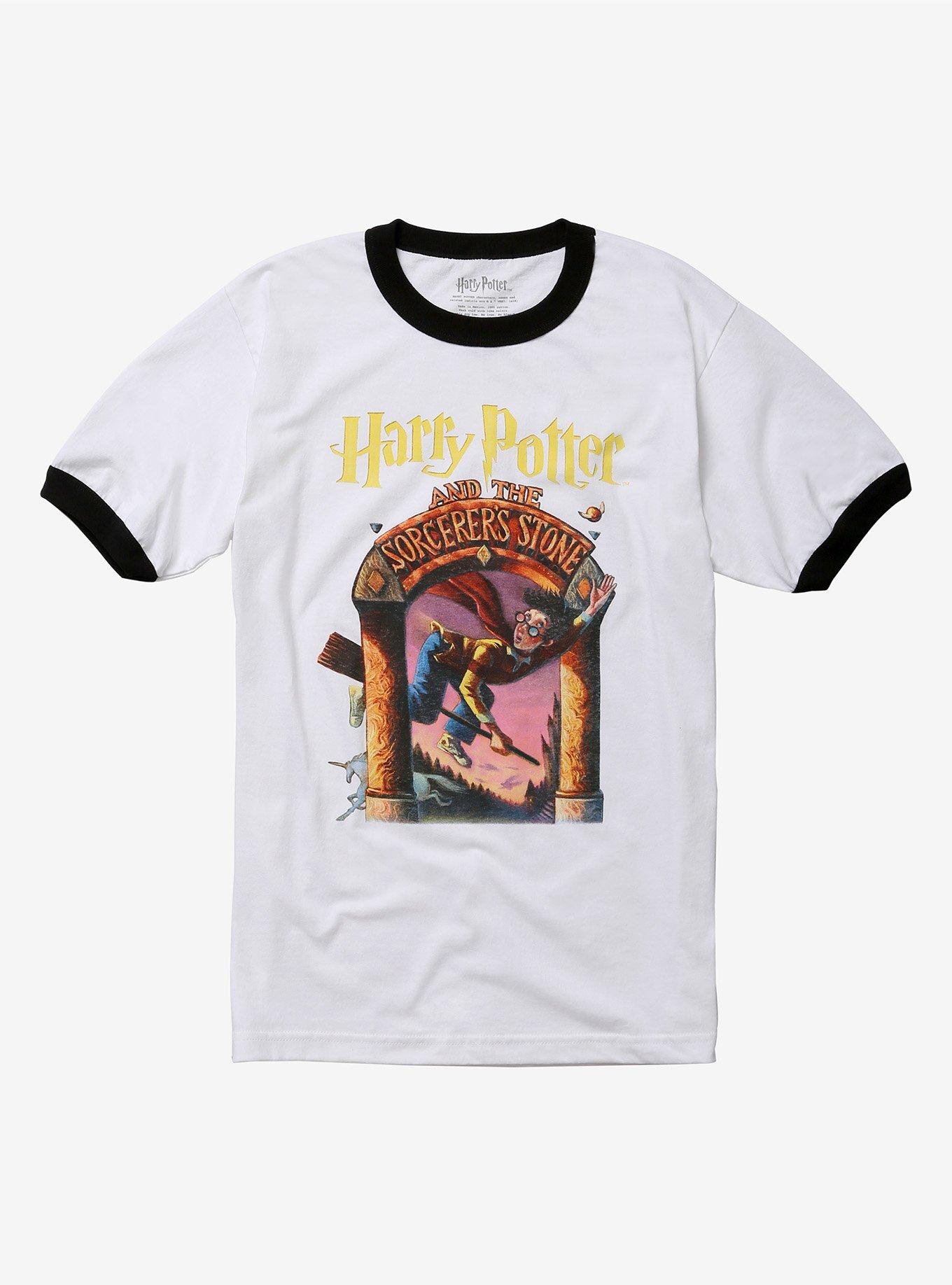 Harry Potter And The Sorcerer's Stone Book Cover T-Shirt, WHITE, hi-res