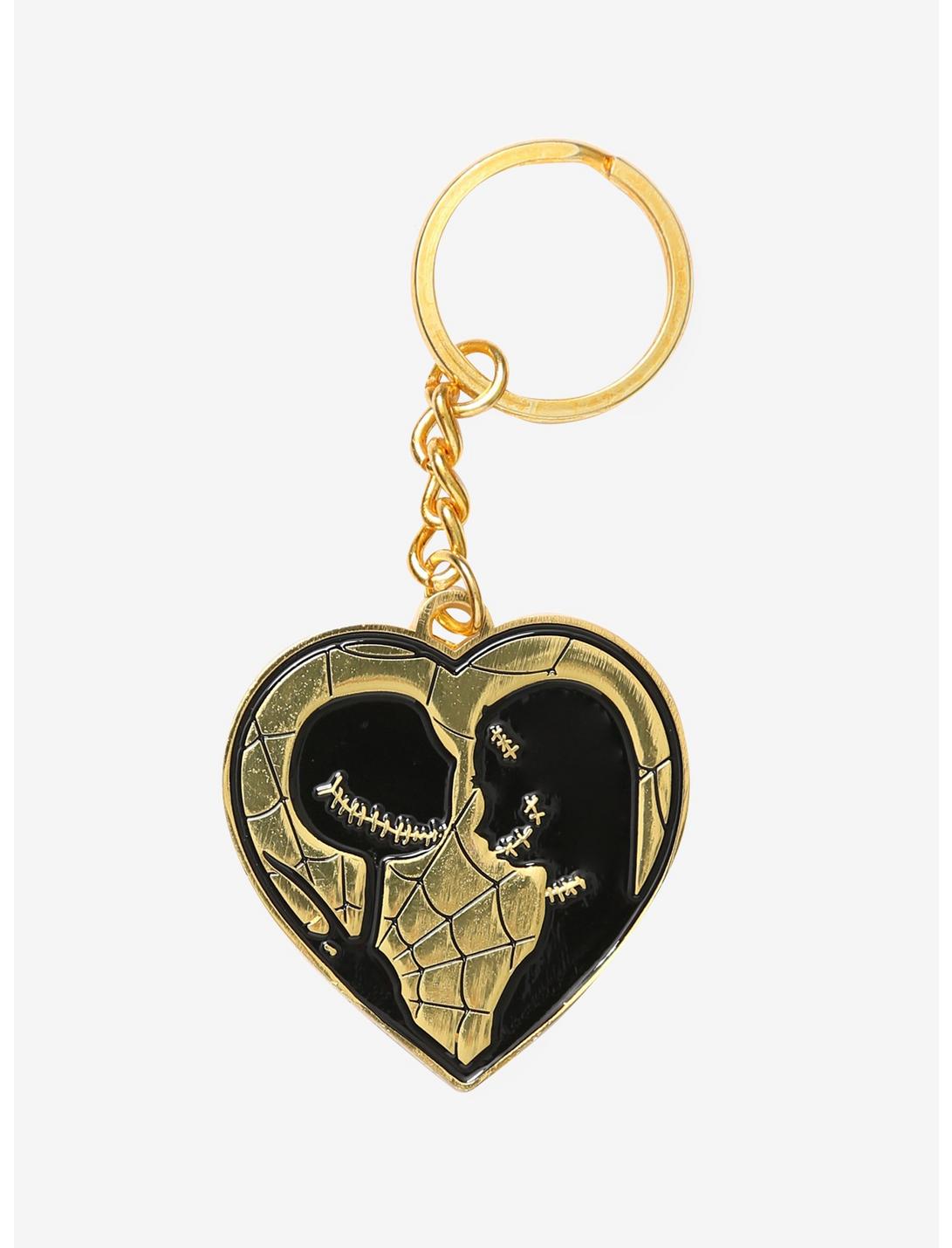 The Nightmare Before Christmas Jack & Sally Heart Key Chain, , hi-res