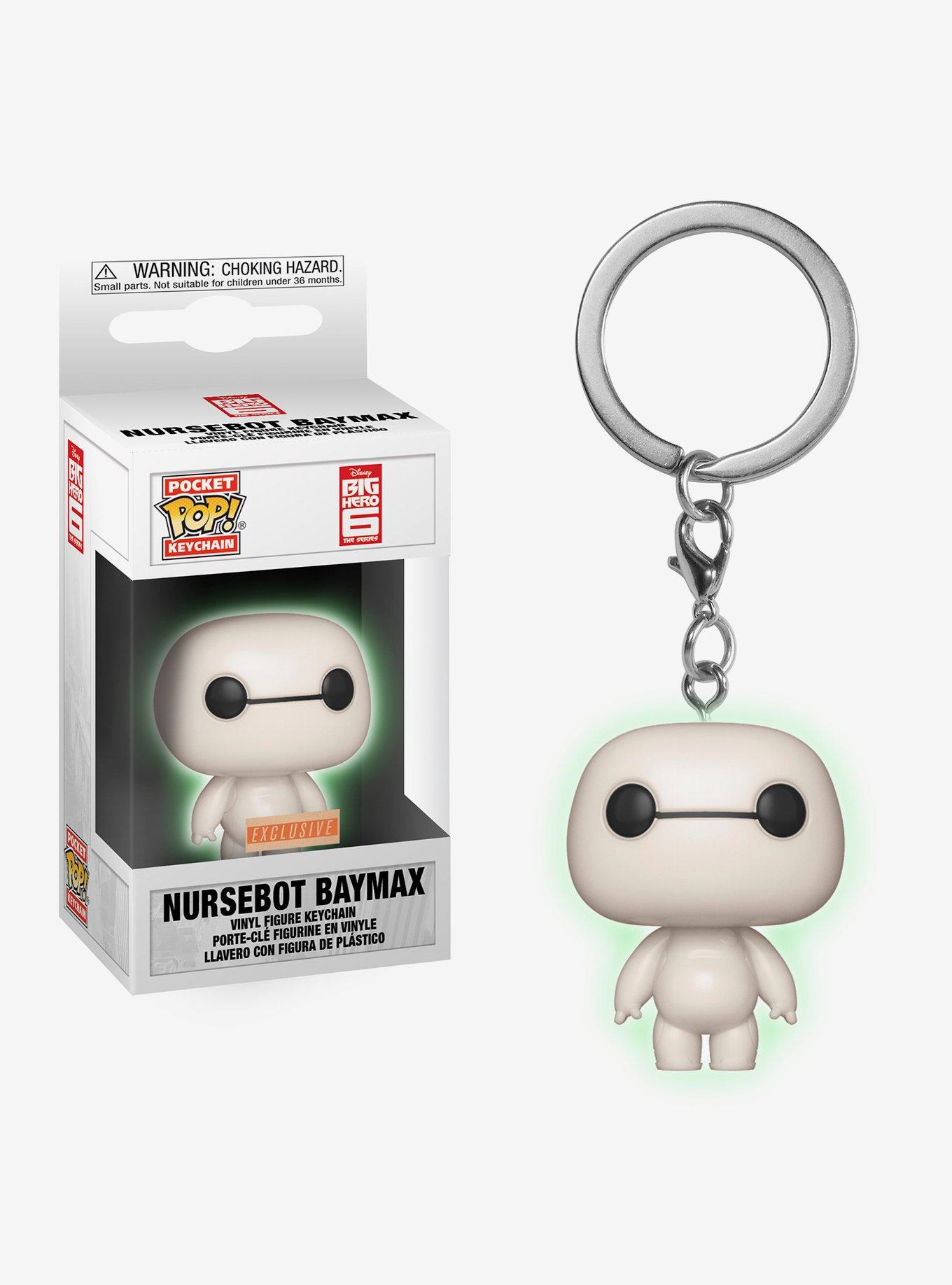 Funko Pocket Pop! Disney Big Hero 6 Nursebot Baymax Glow-In-The-Dark Vinyl Key Chain - BoxLunch Exclusive, , hi-res