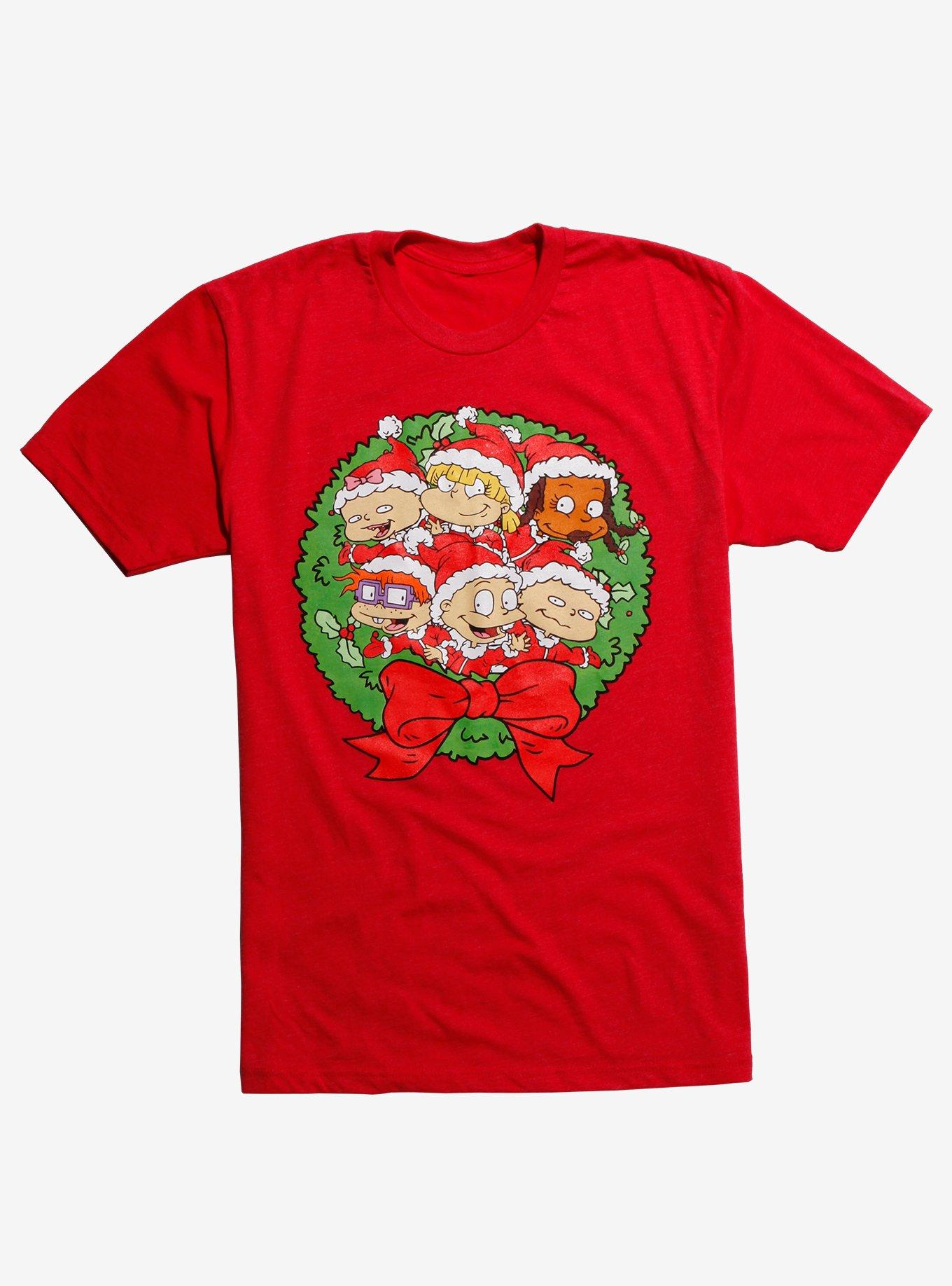 Rugrats Christmas Wreath T-Shirt - BoxLunch Exclusive, WHITE, hi-res
