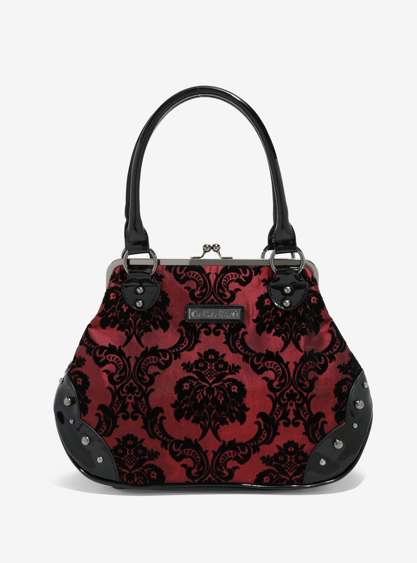 Rock Rebel Mistress Deep Red Damask Purse, , hi-res