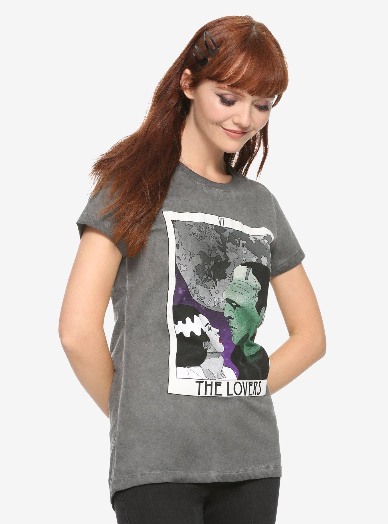 Universal Monsters Bride Of Frankenstein The Lovers Tarot Girls T-Shirt Hot Topic Exclusive, MULTI, hi-res