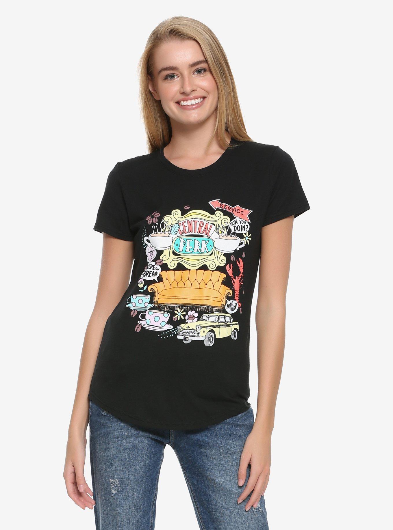 Friends Icons Womens T-Shirt - BoxLunch Exclusive, BLACK, hi-res