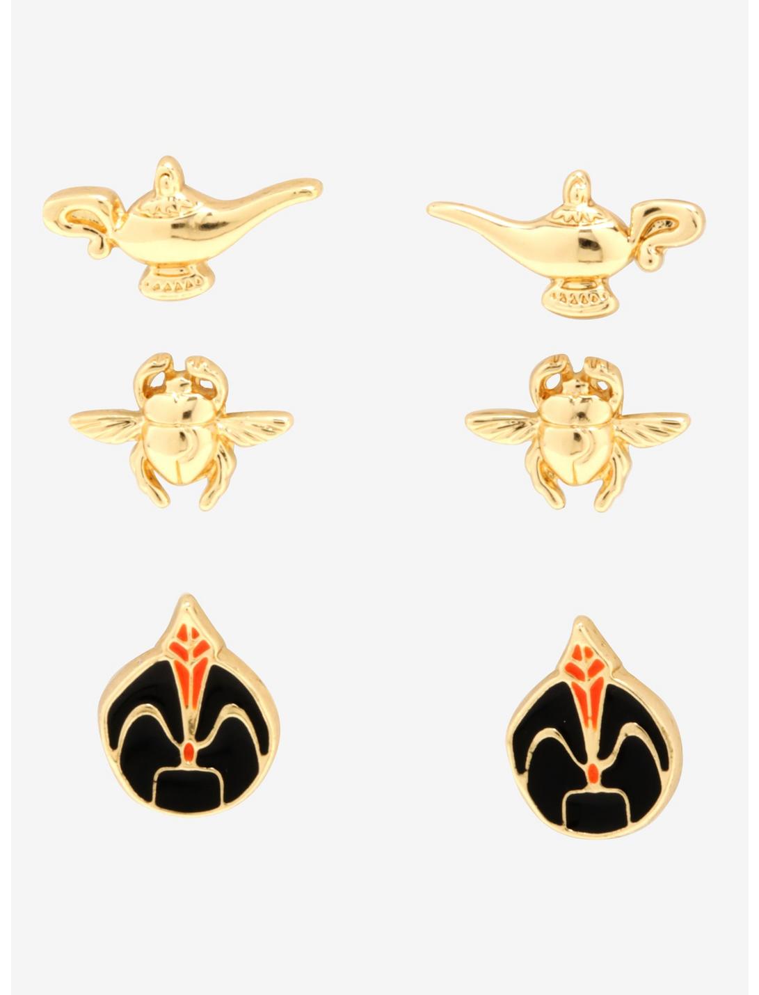Disney Aladdin Golden Scarab Beetle Earring Set, , hi-res