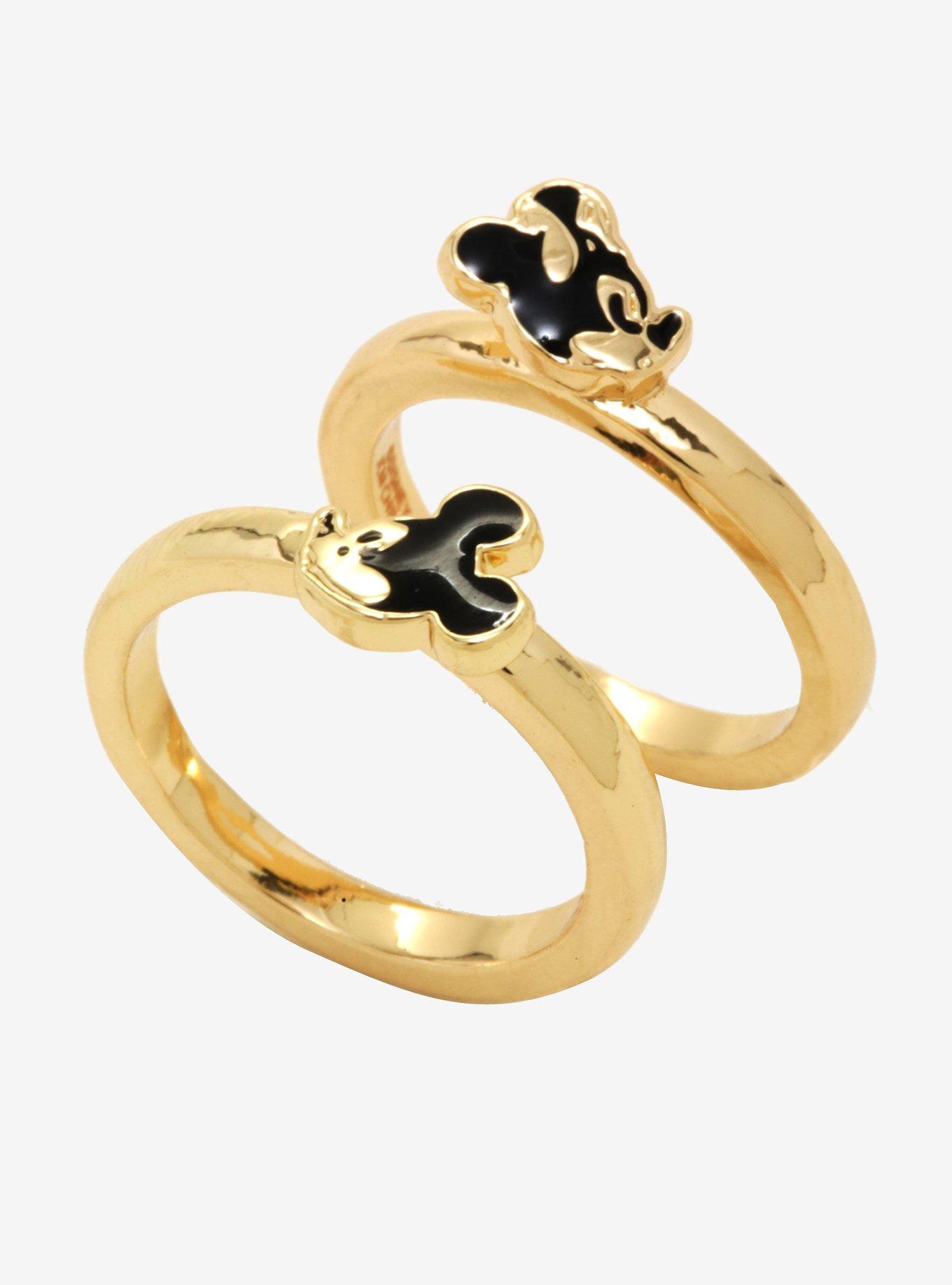 Dainty Mickey Mouse & Minnie Mouse Ring Set, , hi-res