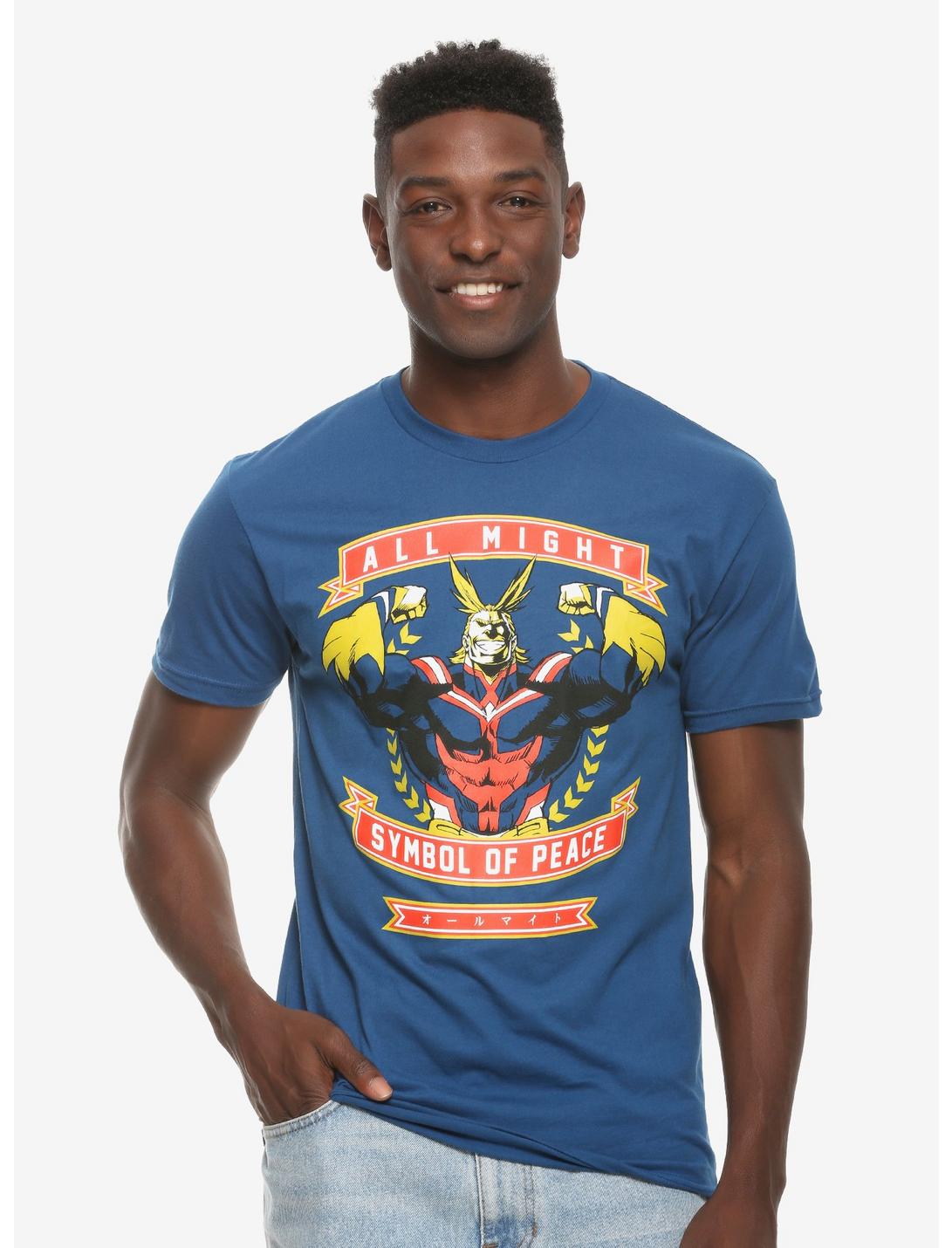 My Hero Academia All Might Symbol of Peace T-Shirt - BoxLunch Exclusive, BLUE, hi-res