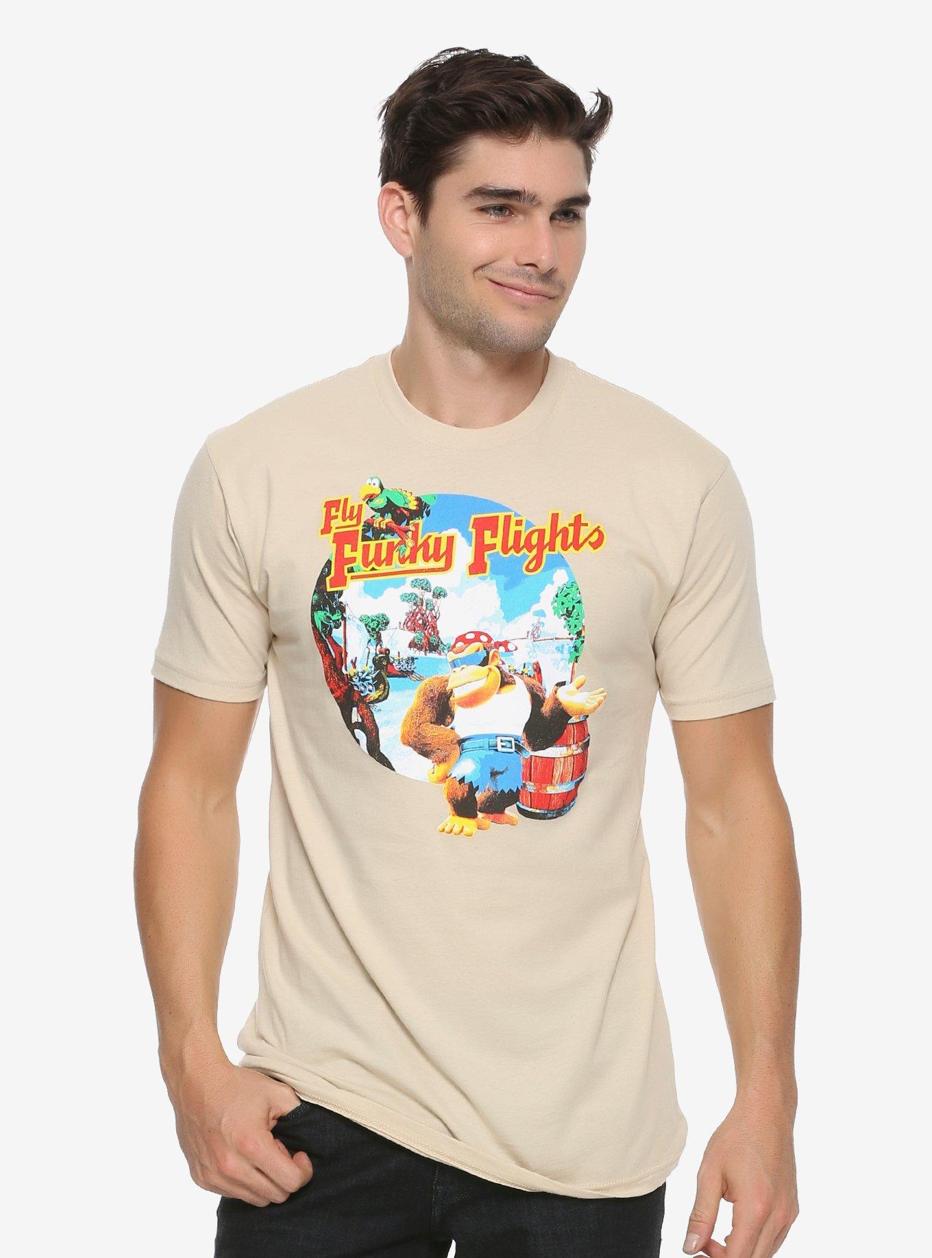 Nintendo Donkey Kong Funky Kong Flights T-Shirt - BoxLunch Exclusive, TAN/BEIGE, hi-res