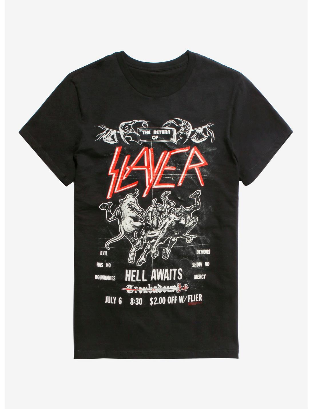 Slayer Hell Awaits Flyer T-Shirt, BLACK, hi-res