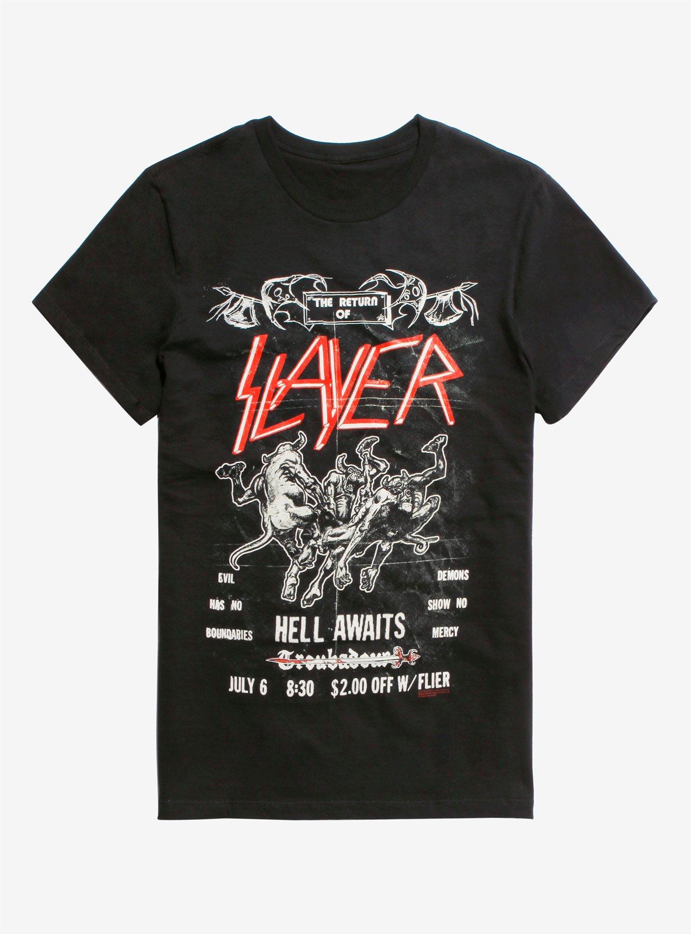 Slayer Hell Awaits Flyer T-Shirt, BLACK, hi-res