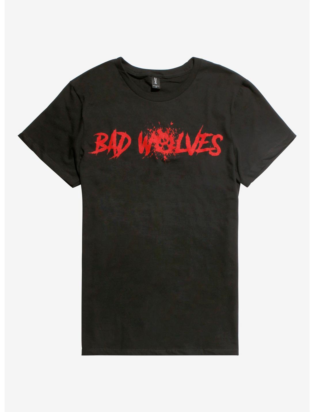 Bad Wolves Red Splatter Logo T-Shirt, BLACK, hi-res