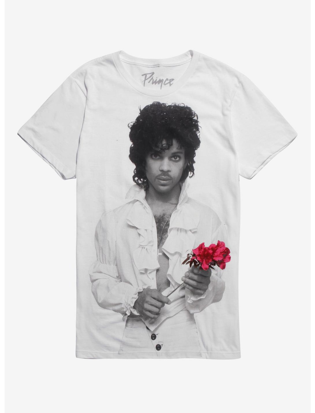 Prince Rose Portrait T-Shirt, WHITE, hi-res