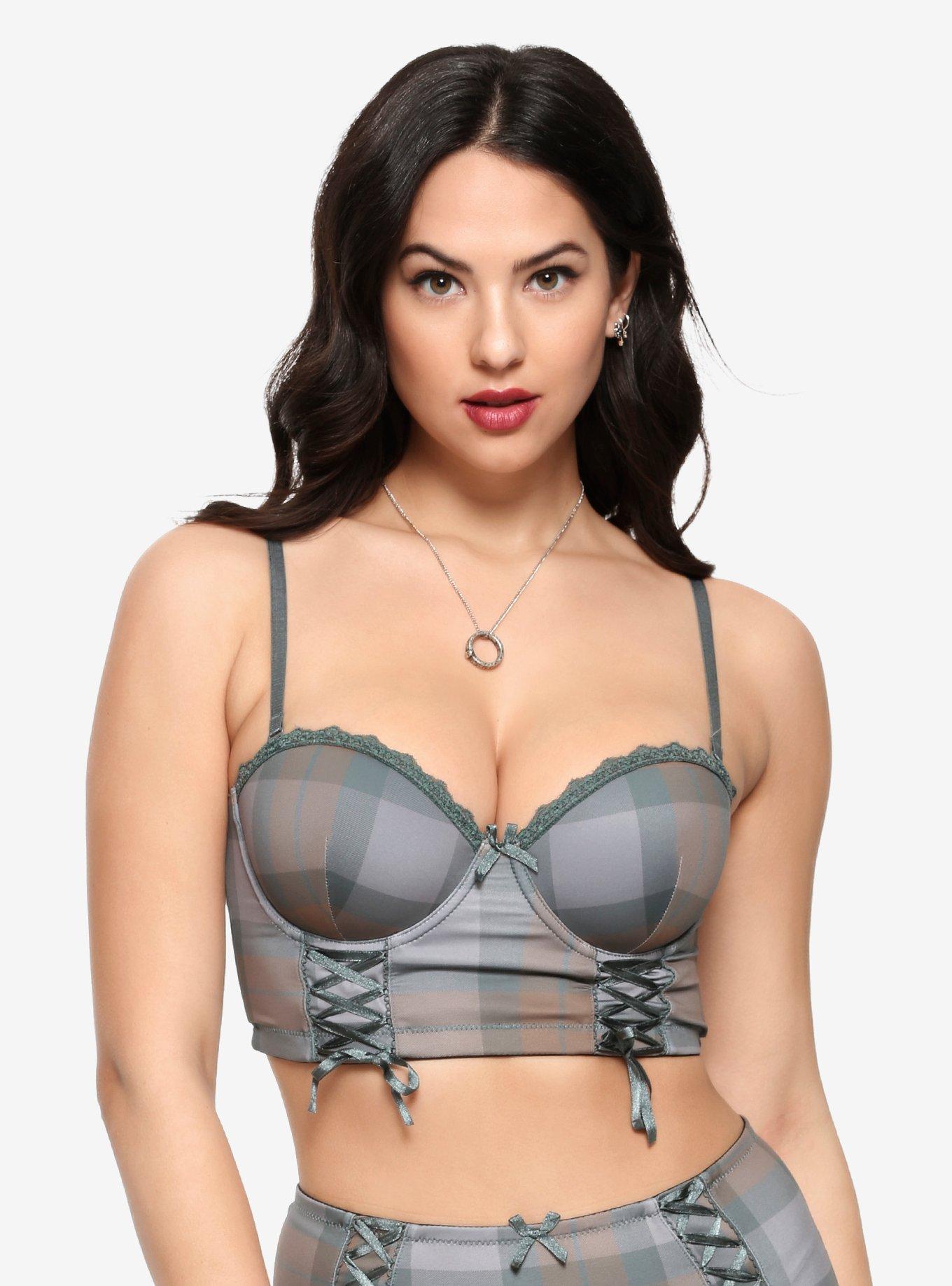 Outlander Tartan Bra Hot Topic Exclusive, GREY, hi-res