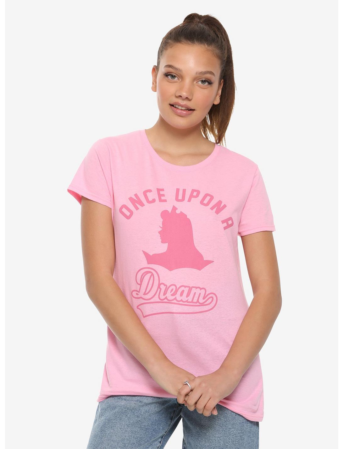 Disney Sleeping Beauty Aurora Varsity Girls T-Shirt, PINK, hi-res