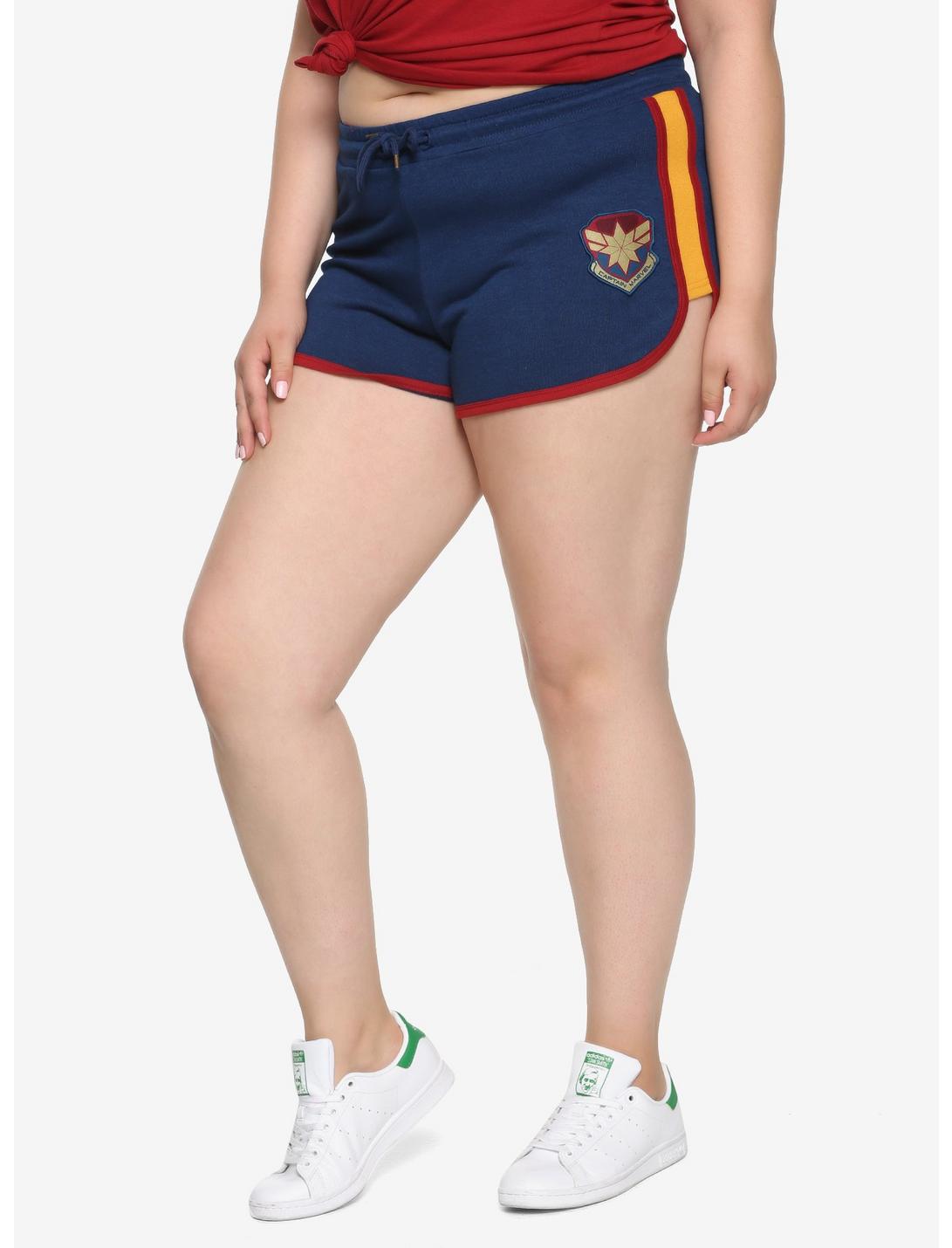Her Universe Marvel Captain Marvel Girls Soft Shorts Plus Size, NAVY, hi-res