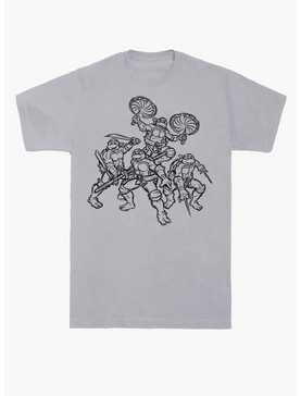 Teenage Mutant Ninja Turtles Group Battle Outline T-Shirt, , hi-res