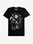 Death Rides A Black Cat T-Shirt By Obinsun, BLACK, hi-res