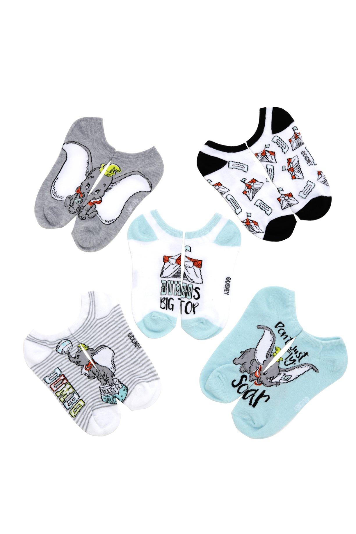 Disney Dumbo Circus No-Show Socks 5 Pair, , hi-res