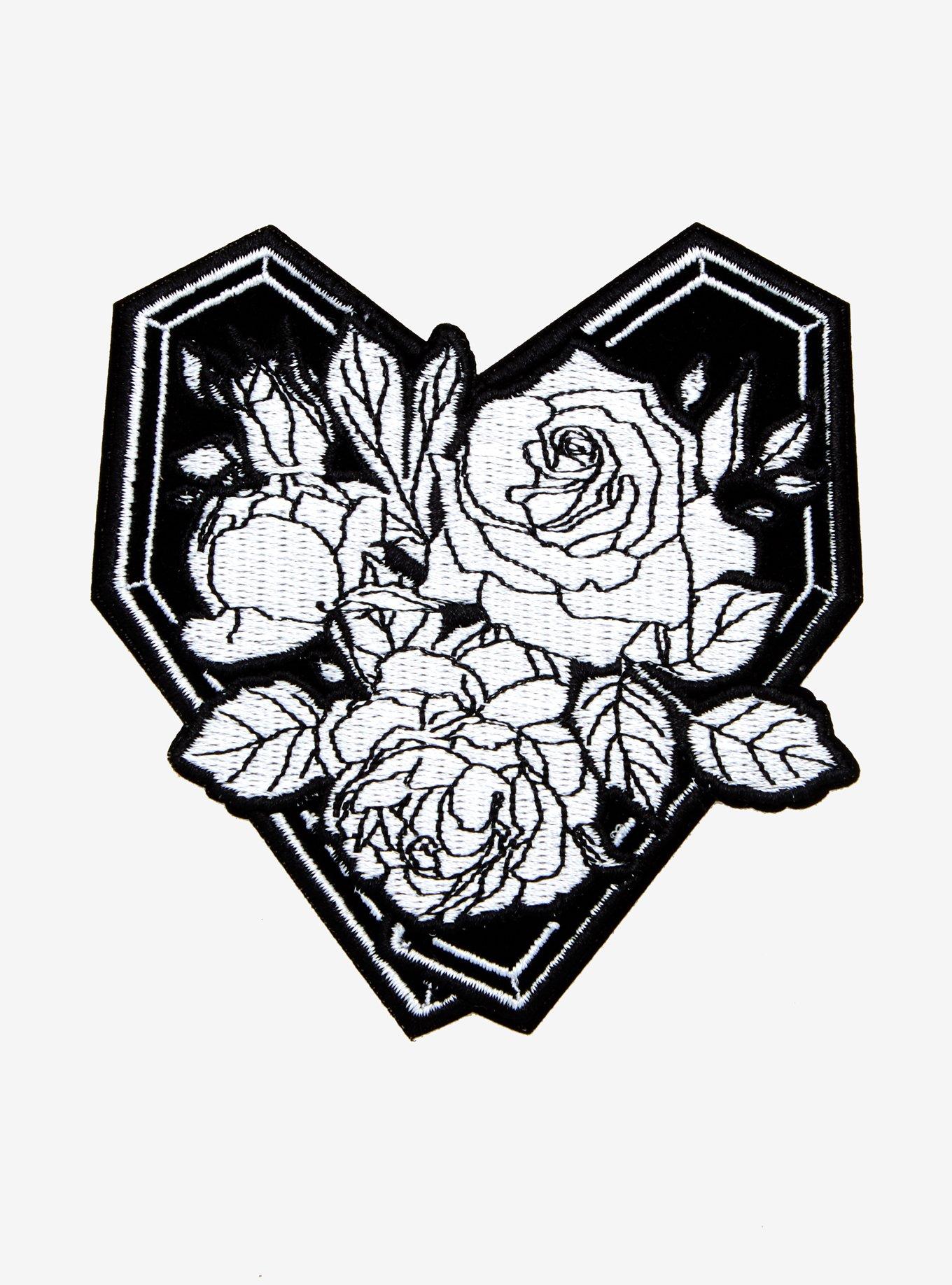 Twin Coffin With Roses Velvet Patch | Hot Topic