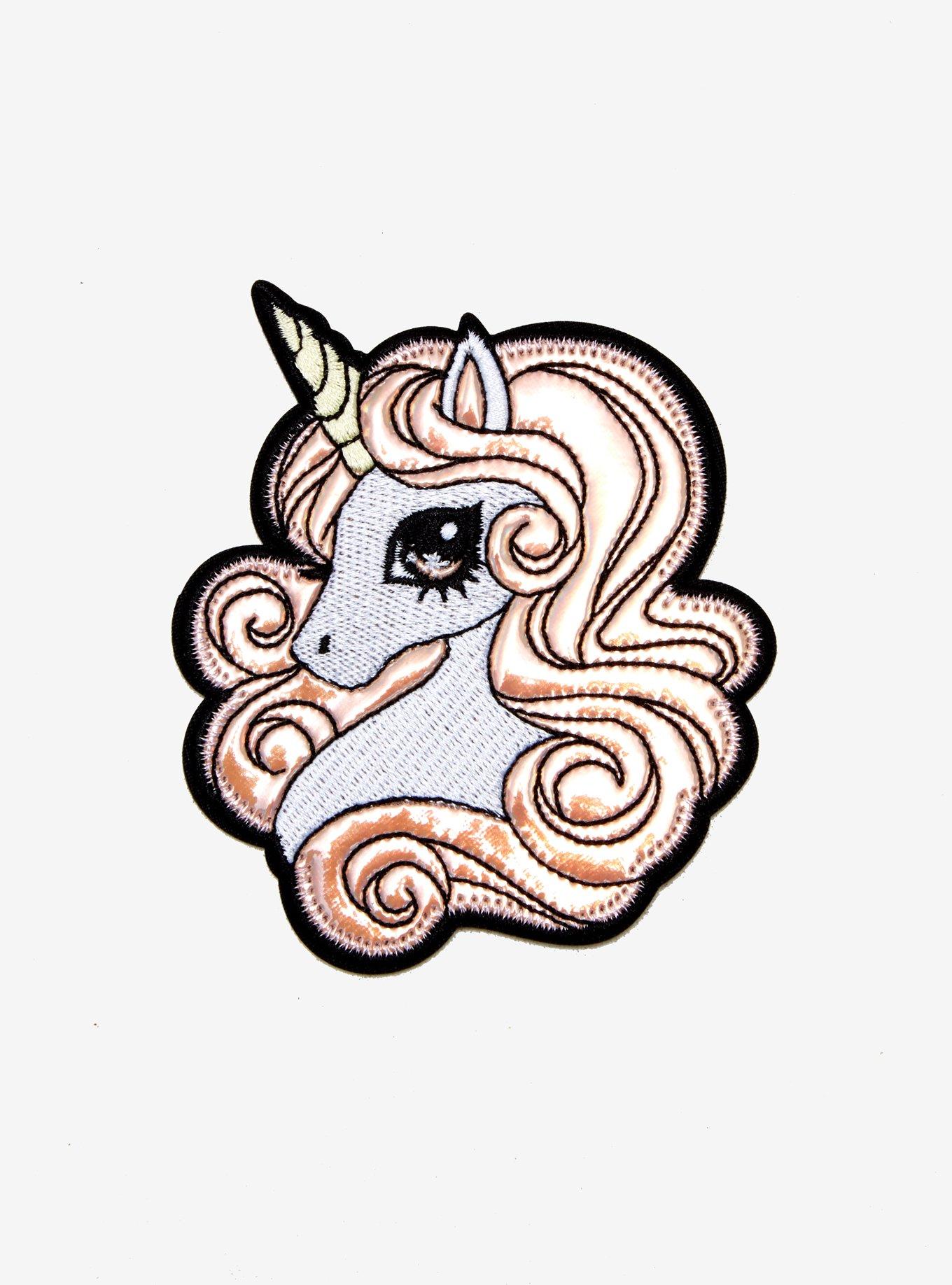 Holographic Unicorn Iron-On Patch, , hi-res