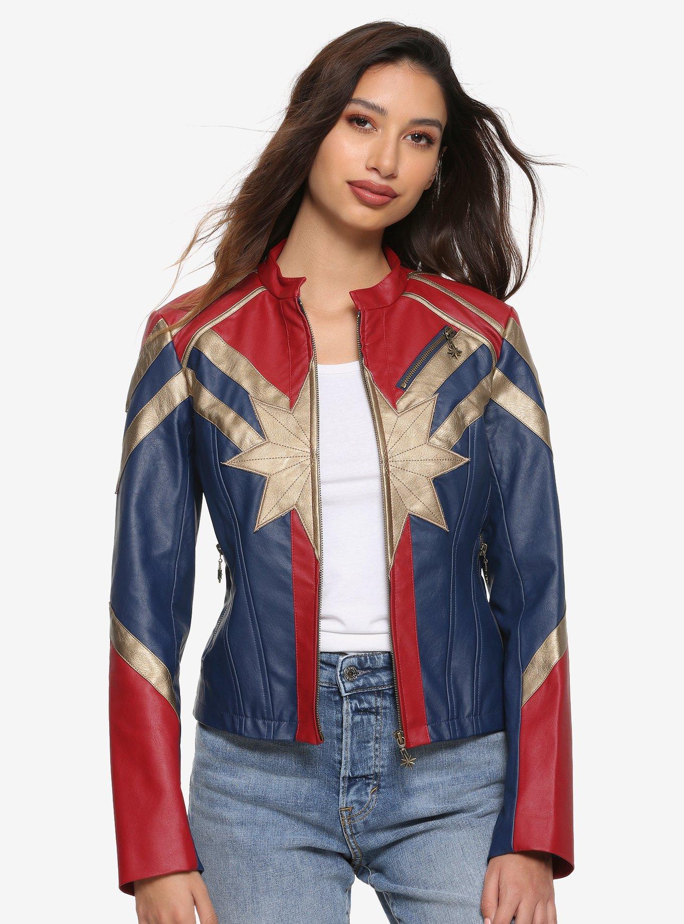 Her Universe Marvel Captain Marvel Star Girls Faux Leather Jacket