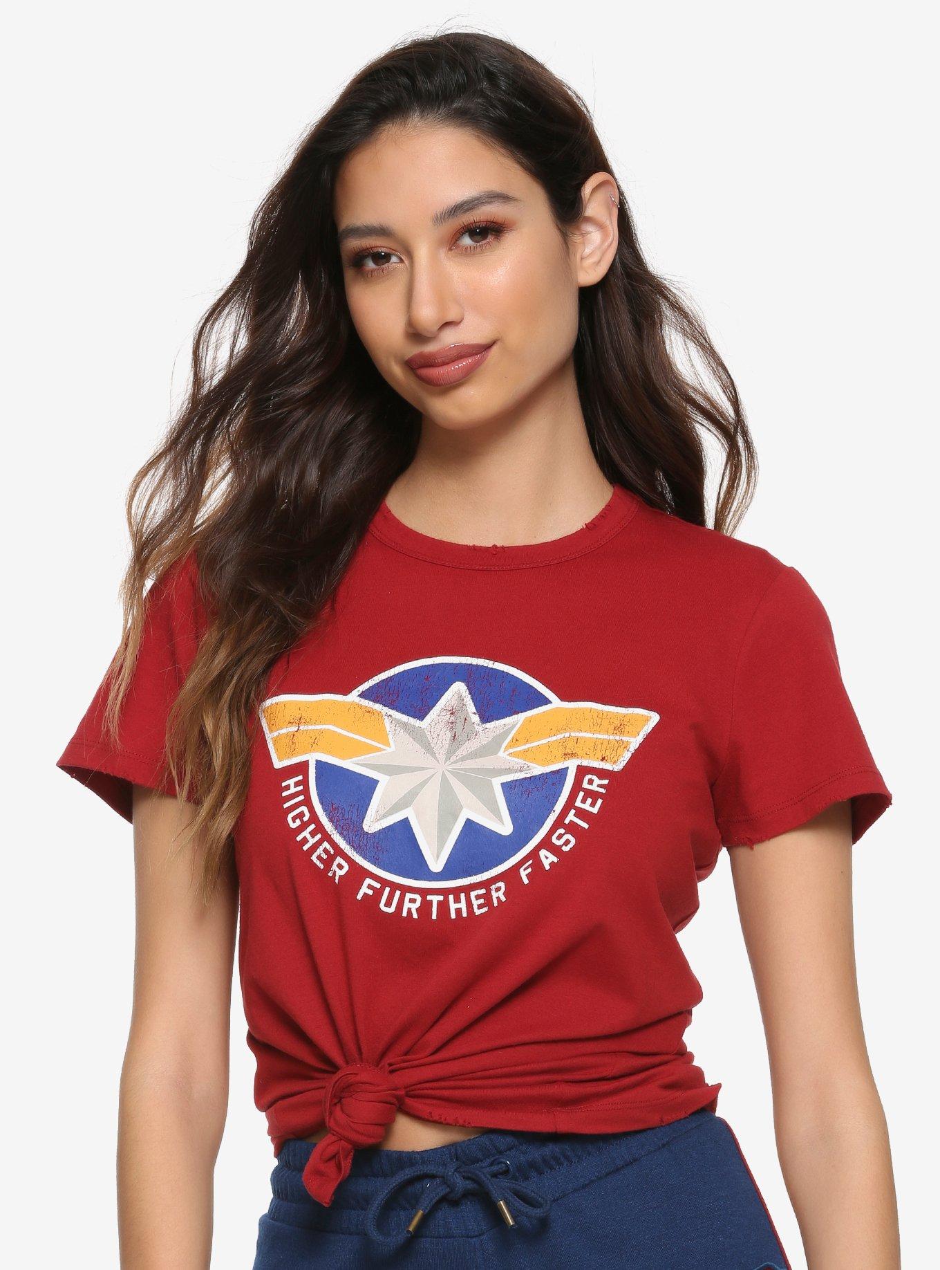 Her Universe Marvel Captain Marvel Cosplay Girls T-Shirt, MULTI, hi-res