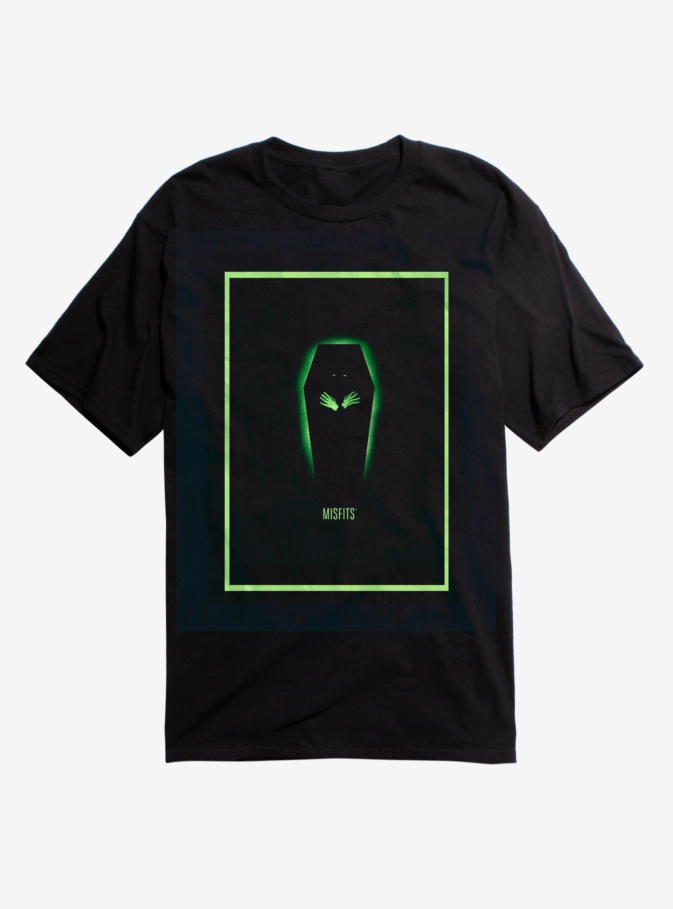 Misfits Glowing Coffin T-Shirt, BLACK, hi-res