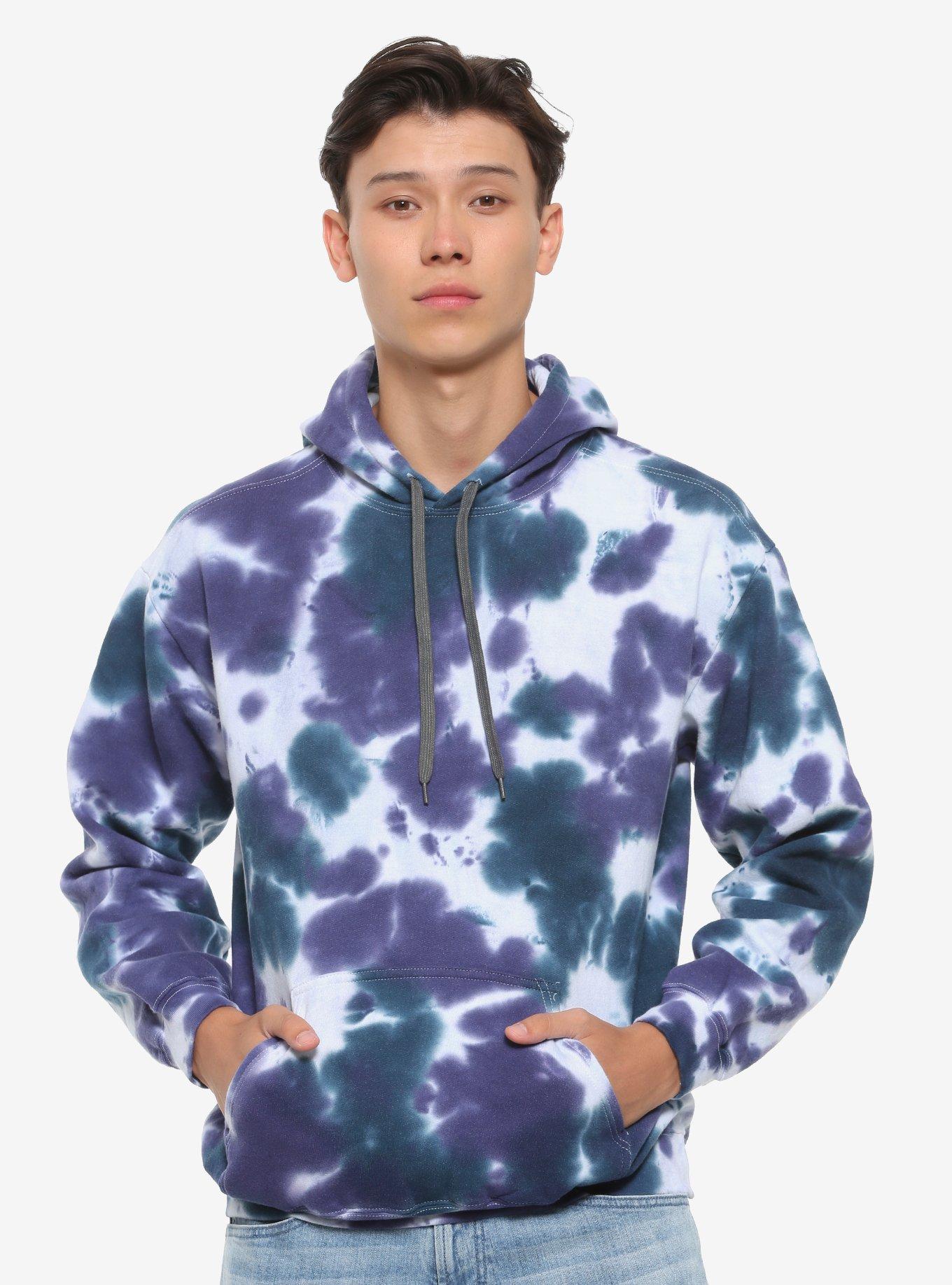 Blue and purple tie dye hoodie online