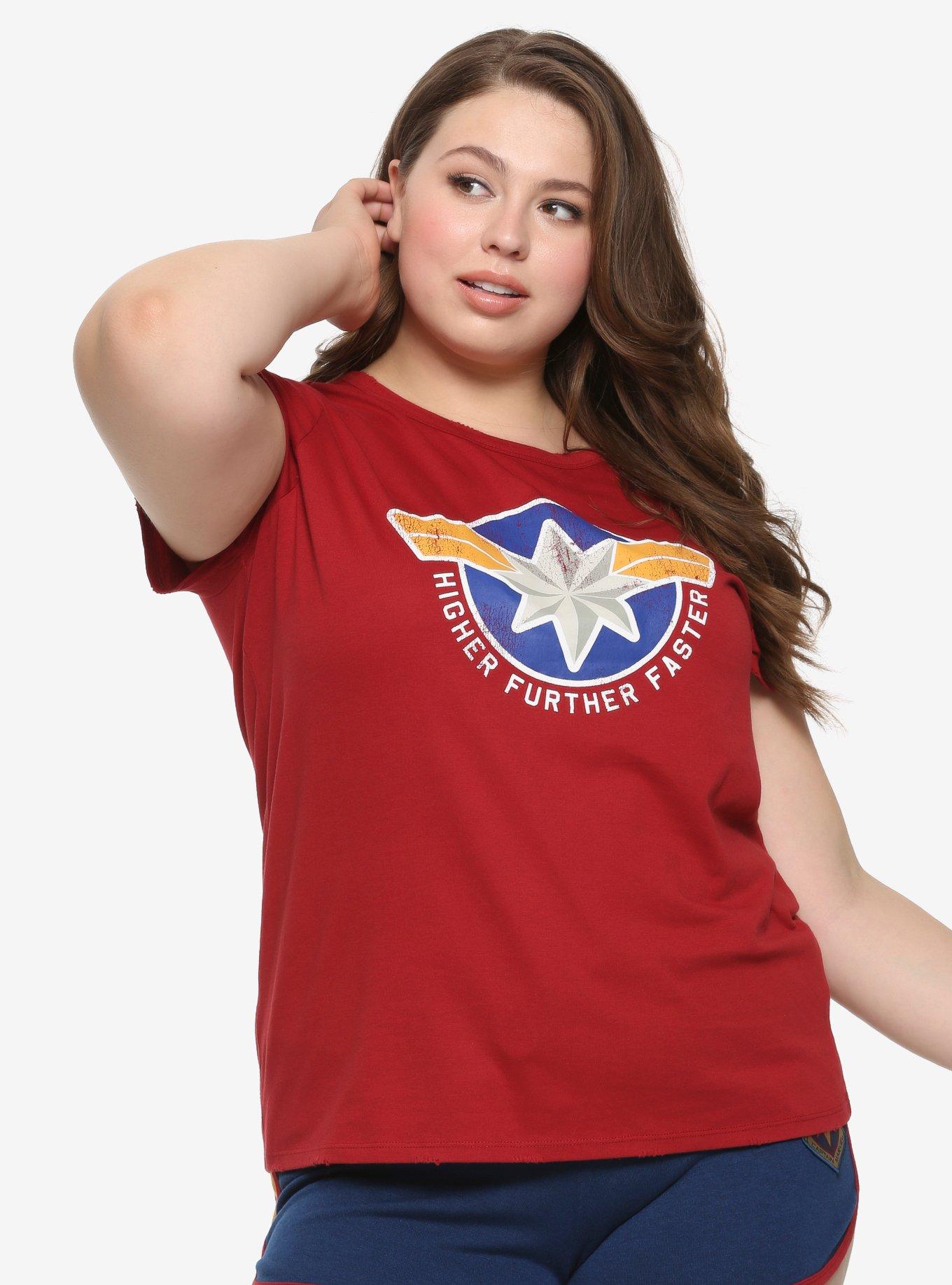 Plus size captain store marvel shirt