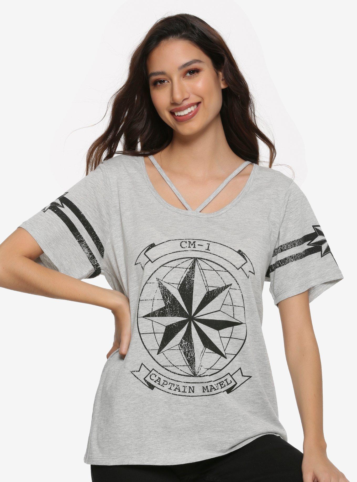 Marvel Captain Marvel Scoop Neck Athletic T-Shirt, MULTI, hi-res