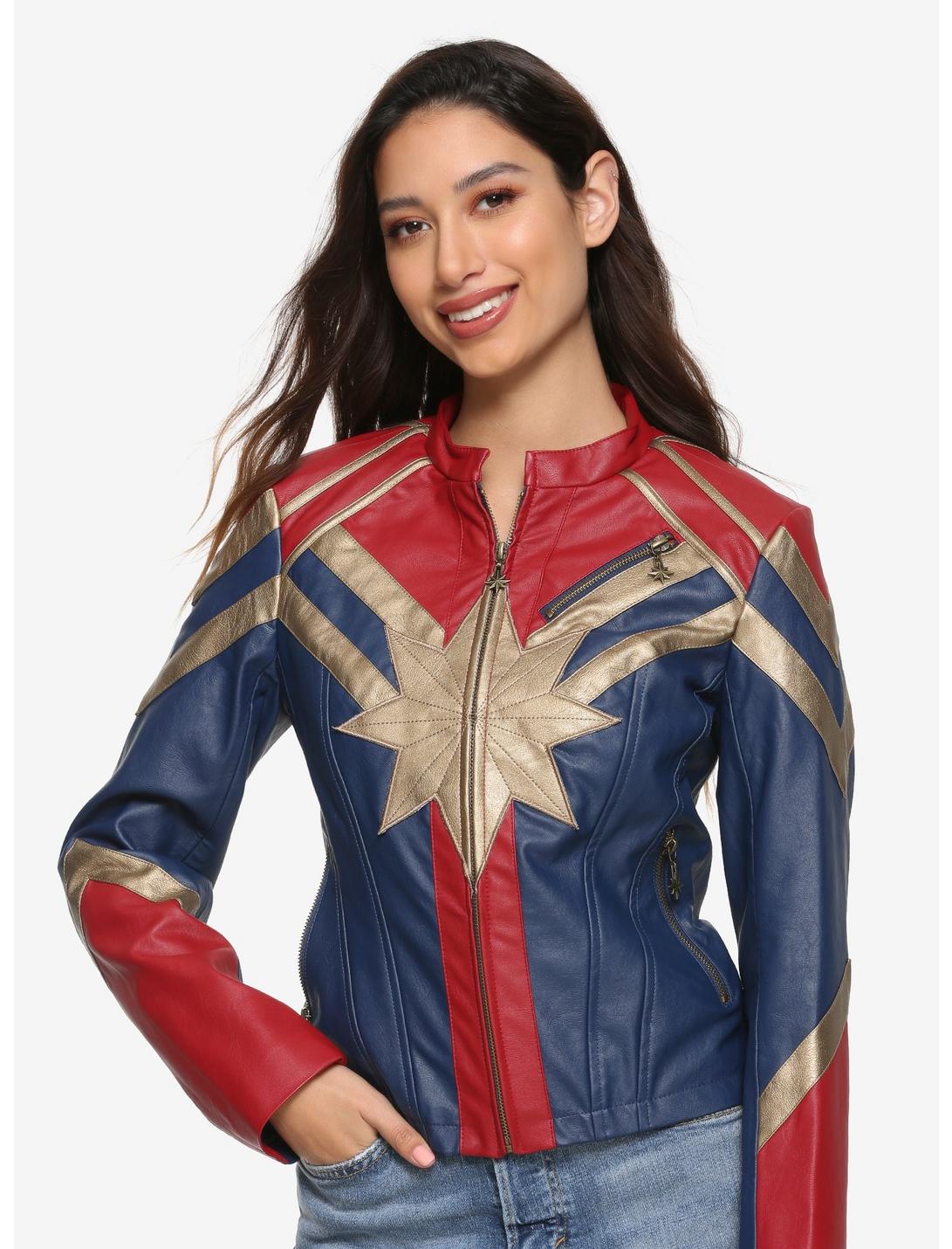 Marvel Captain Marvel Star Faux Leather Jacket, MULTI, hi-res