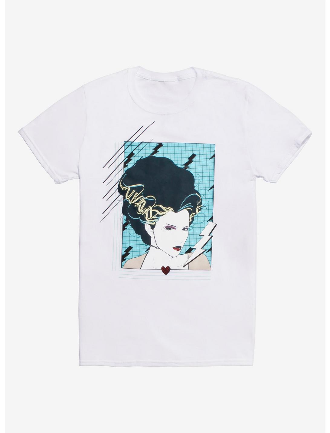 Universal Monsters Bride Of Frankenstein 80s Fashion Bride T-Shirt Hot Topic Exclusive, WHITE, hi-res