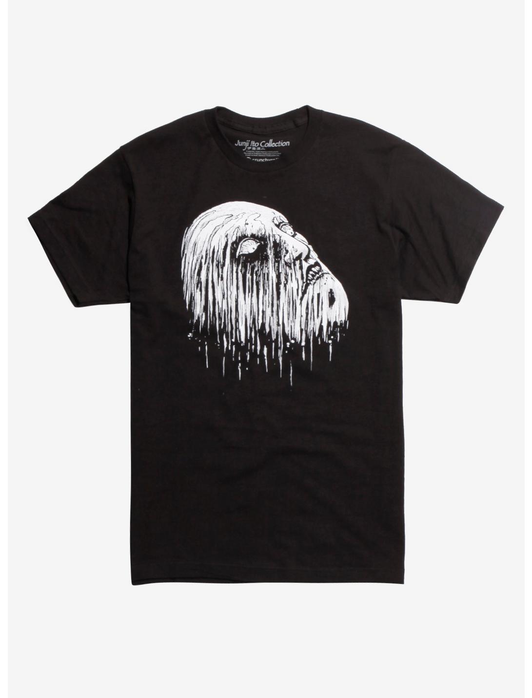Junji Ito Collection Melting Face T-Shirt, BLACK, hi-res