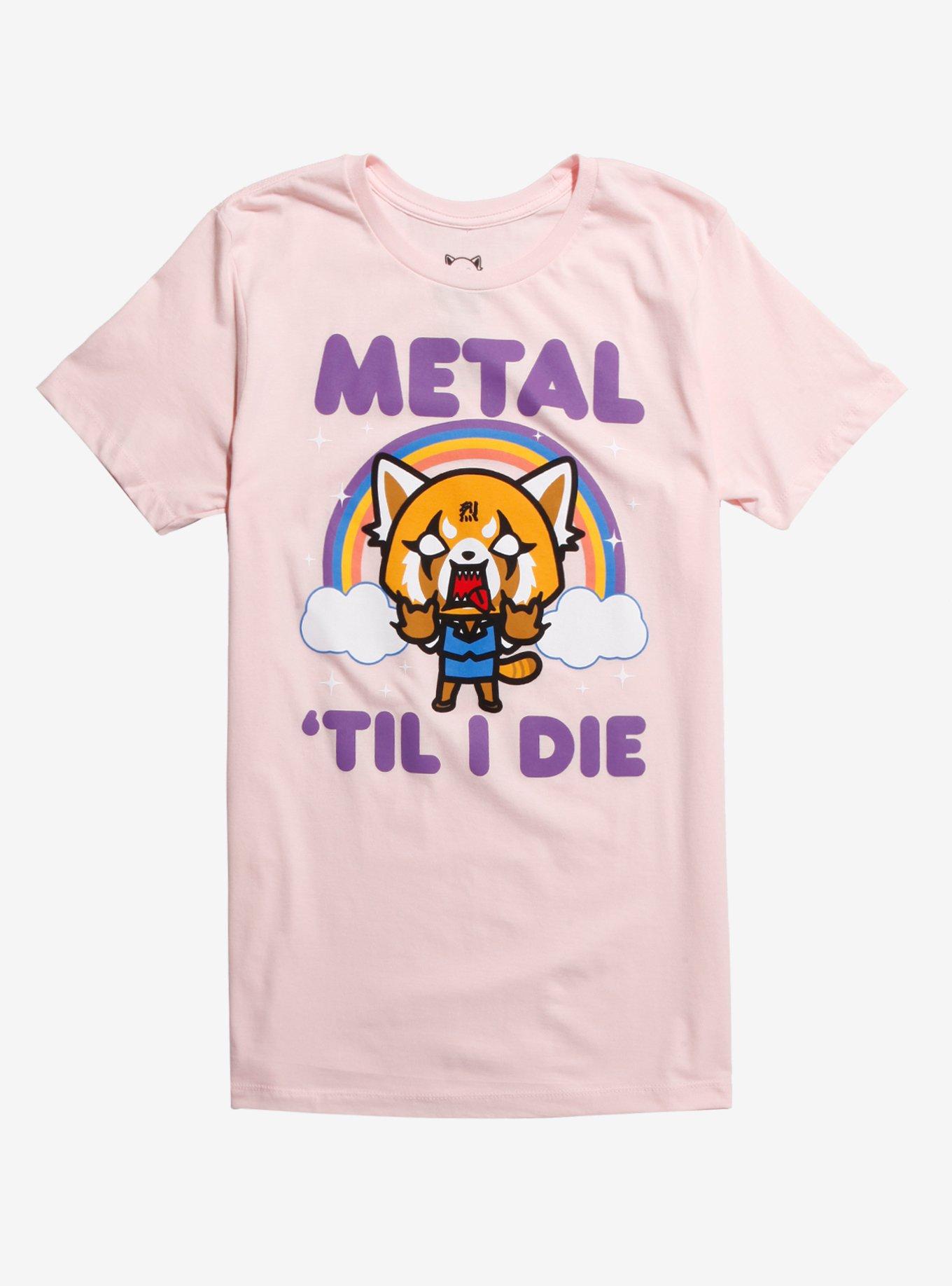 Aggretsuko Metal 'Til I Die T-Shirt, LIGHT PINK, hi-res