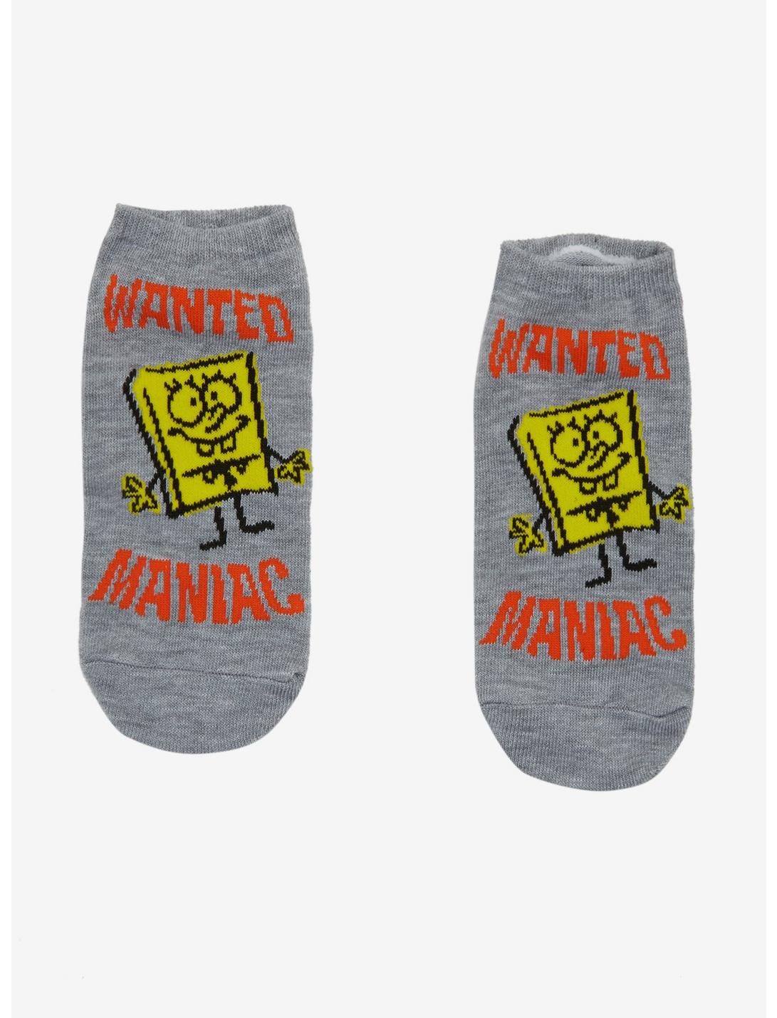 SpongeBob SquarePants Wanted Maniac No-Show Socks, , hi-res
