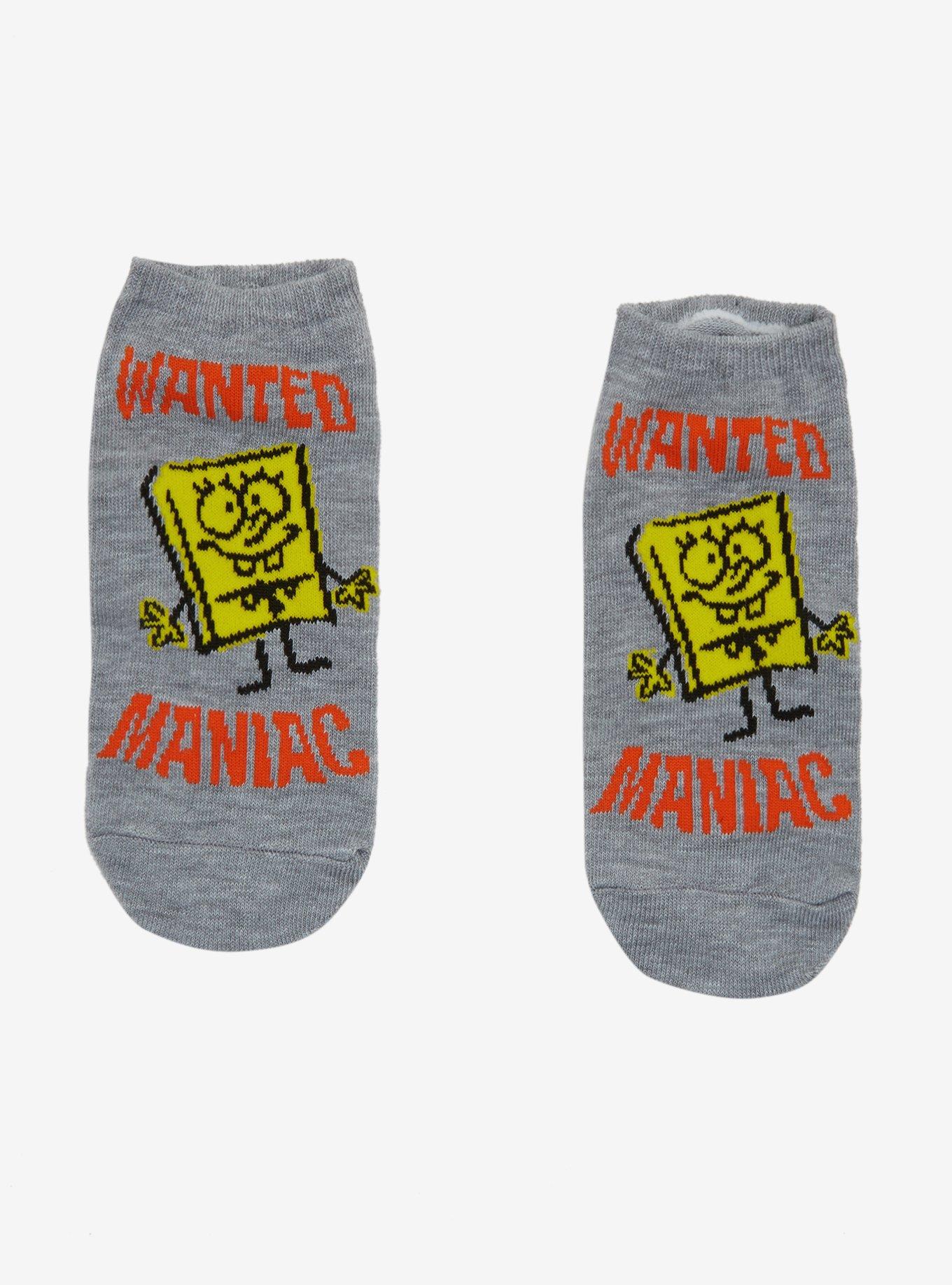 SpongeBob SquarePants Wanted Maniac No-Show Socks, , hi-res