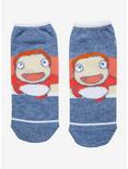 Studio Ghibli Ponyo Blue & White Strip No-Show Socks, , hi-res