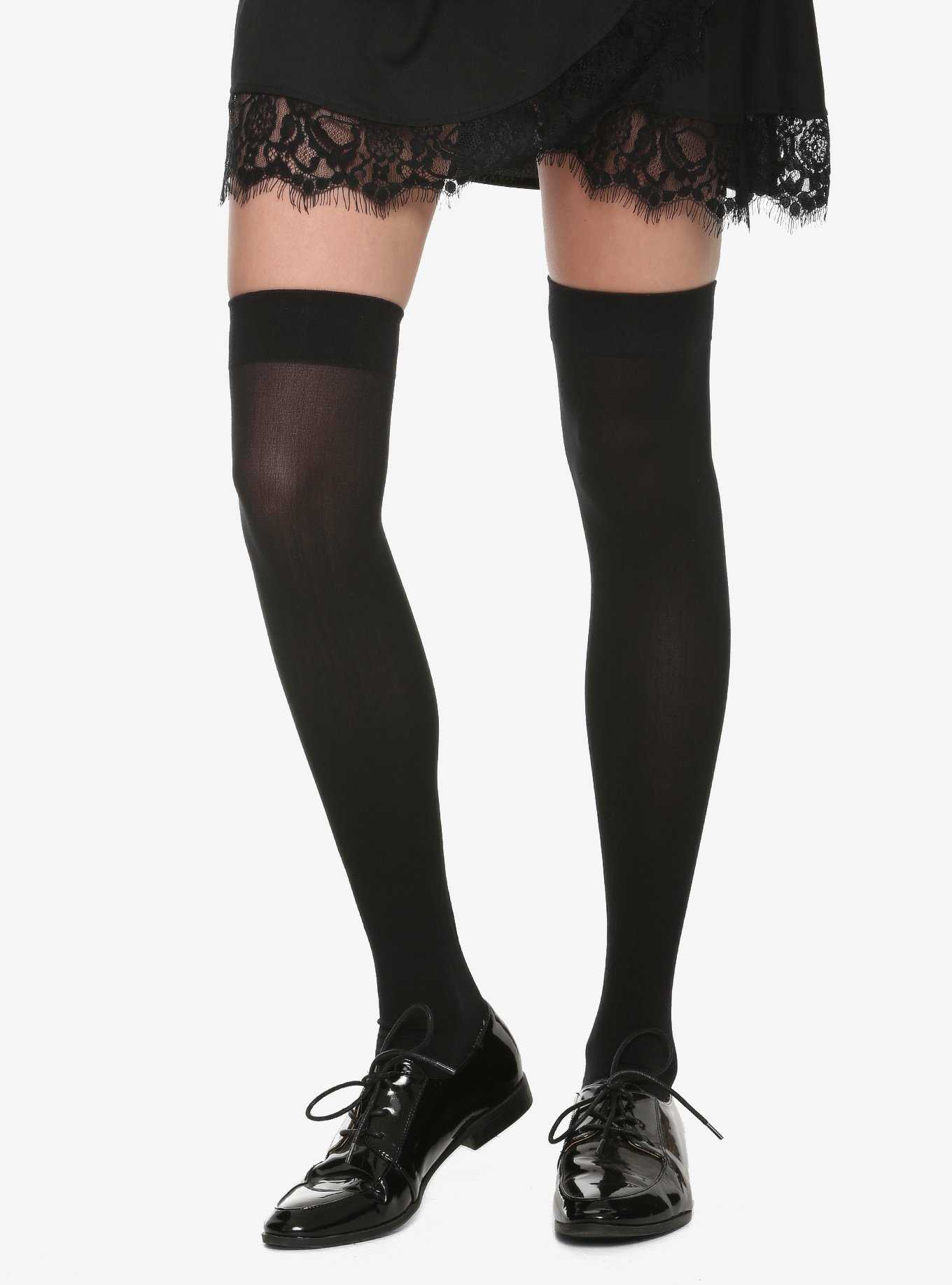 Black Floral Lace Thigh Highs, Hot Topic