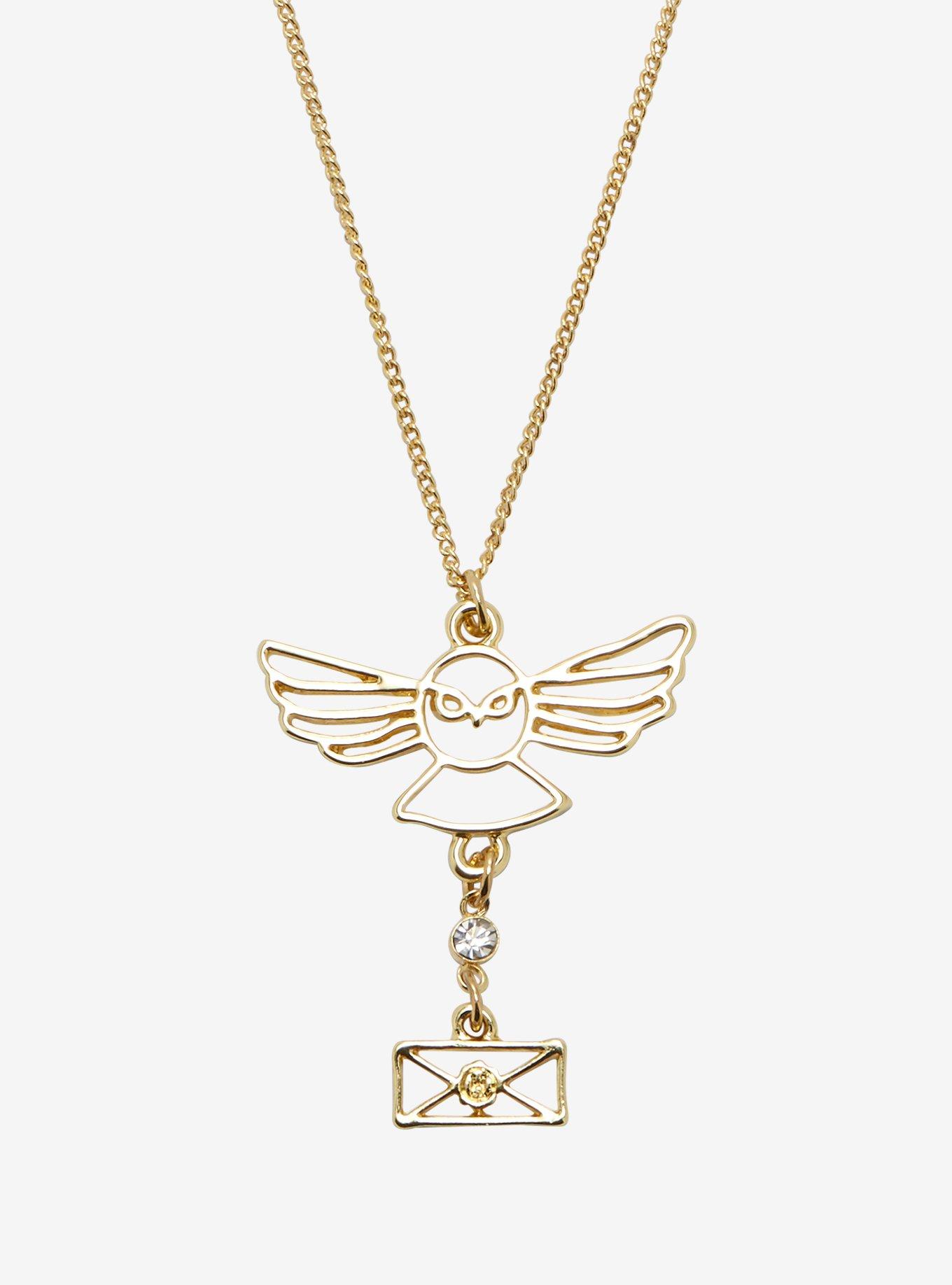 Harry Potter Owl Letter Outline Pendant Necklace, , hi-res