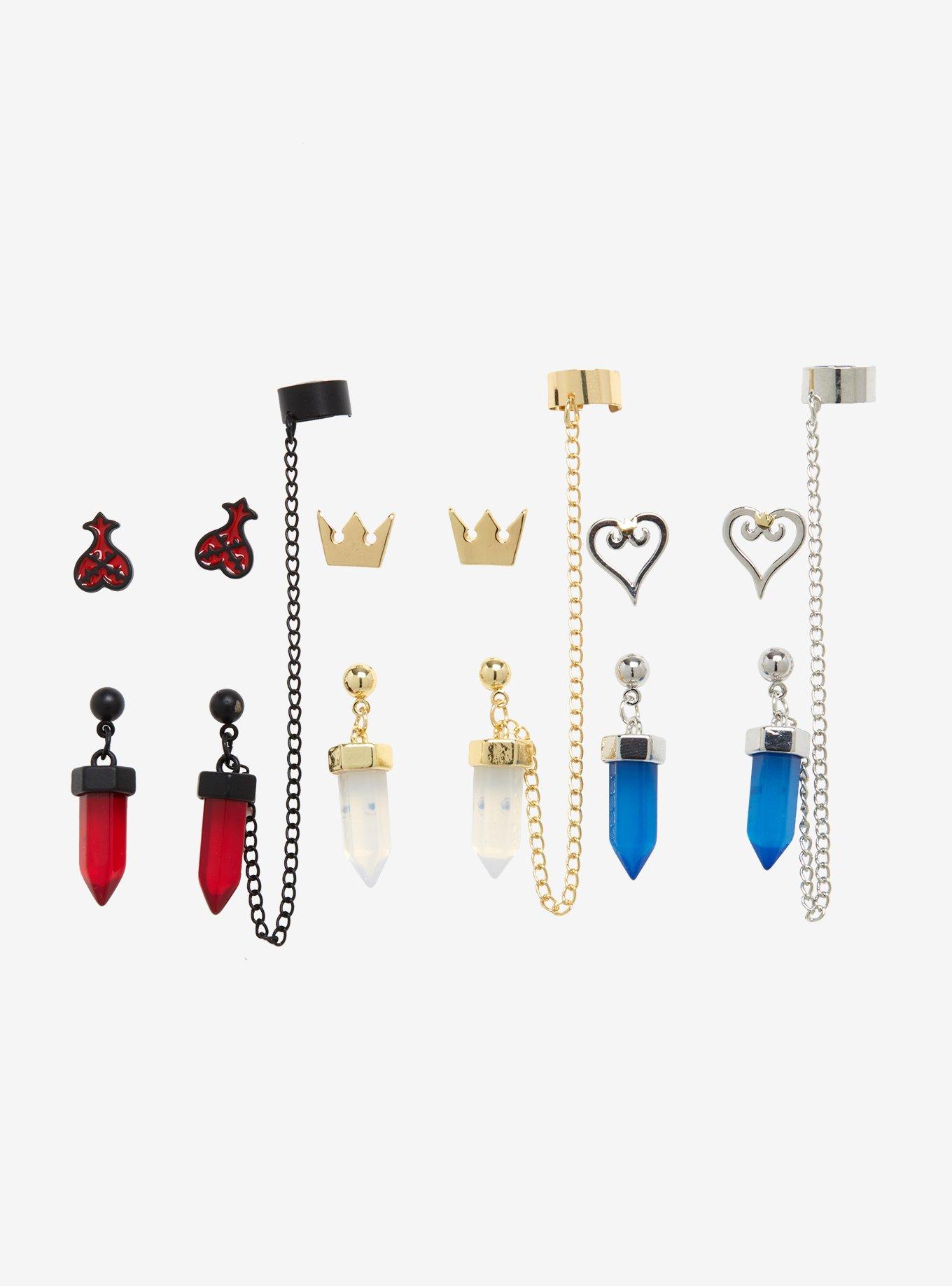 Disney Kingdom Hearts Symbols Cuff Earring Set, , hi-res