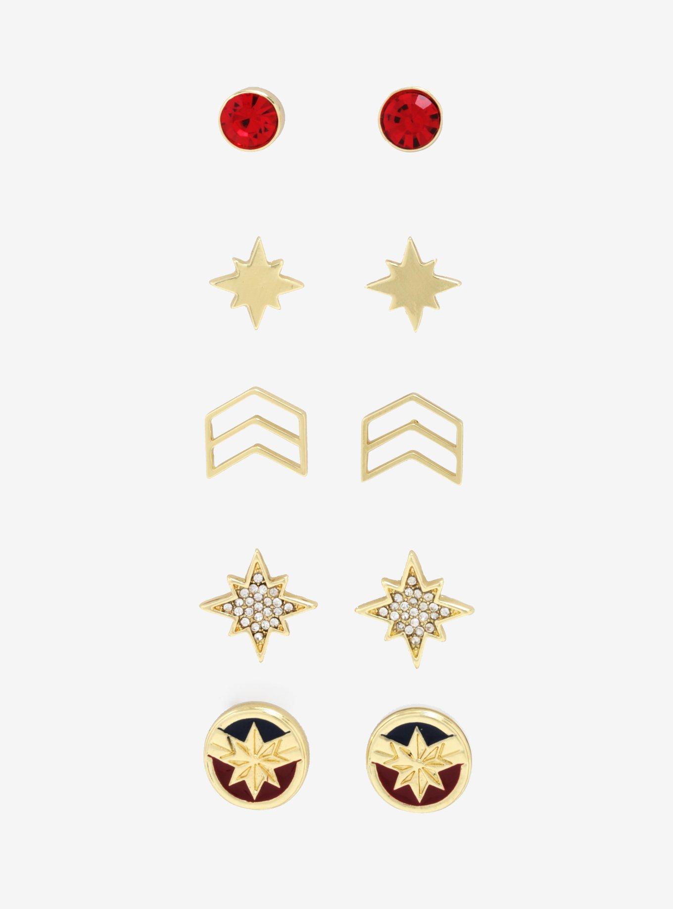 Marvel Captain Marvel Earring Set, , hi-res