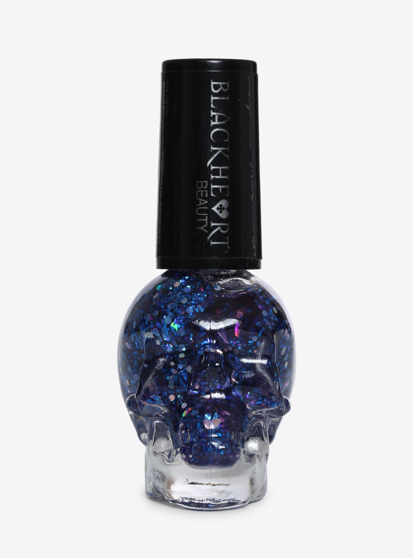 Blackheart Beauty Chunky Dark Blue Glitter Nail Polish, , hi-res