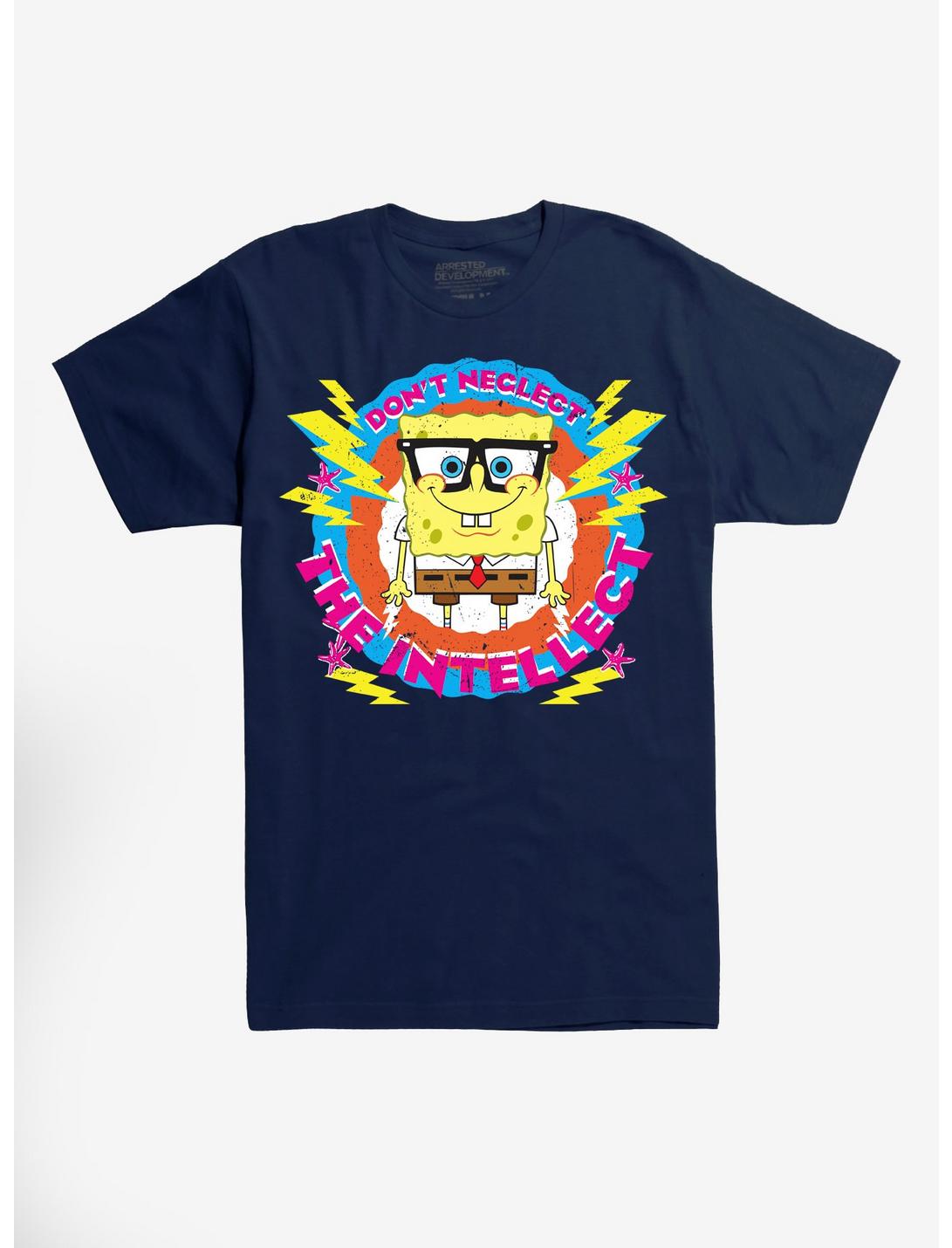 SpongeBob SquarePants Don't Neglect Intellect Black T-Shirt, NAVY, hi-res