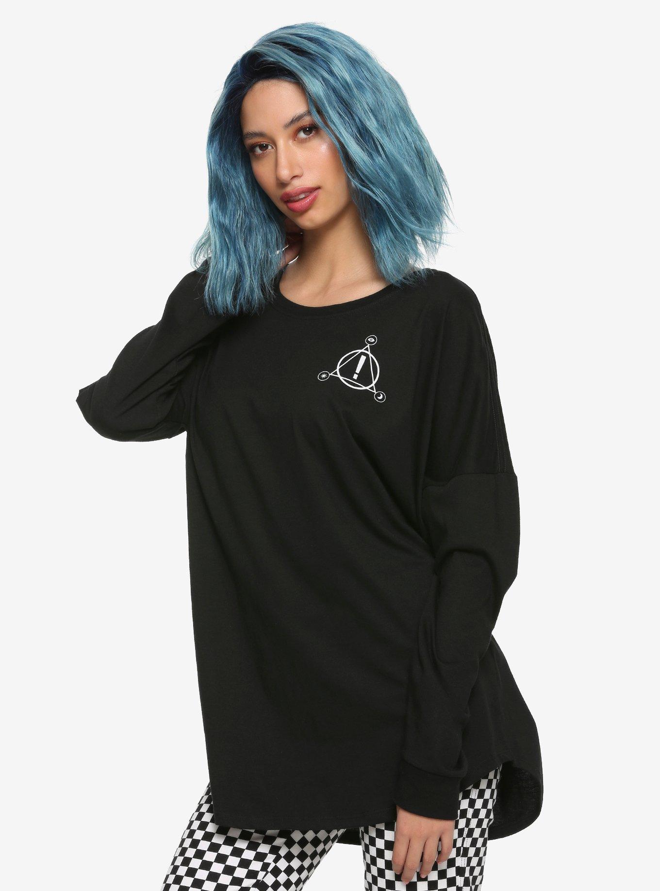 Panic! At The Disco Logo Girls Long-Sleeve Athletic T-Shirt, BLACK, hi-res
