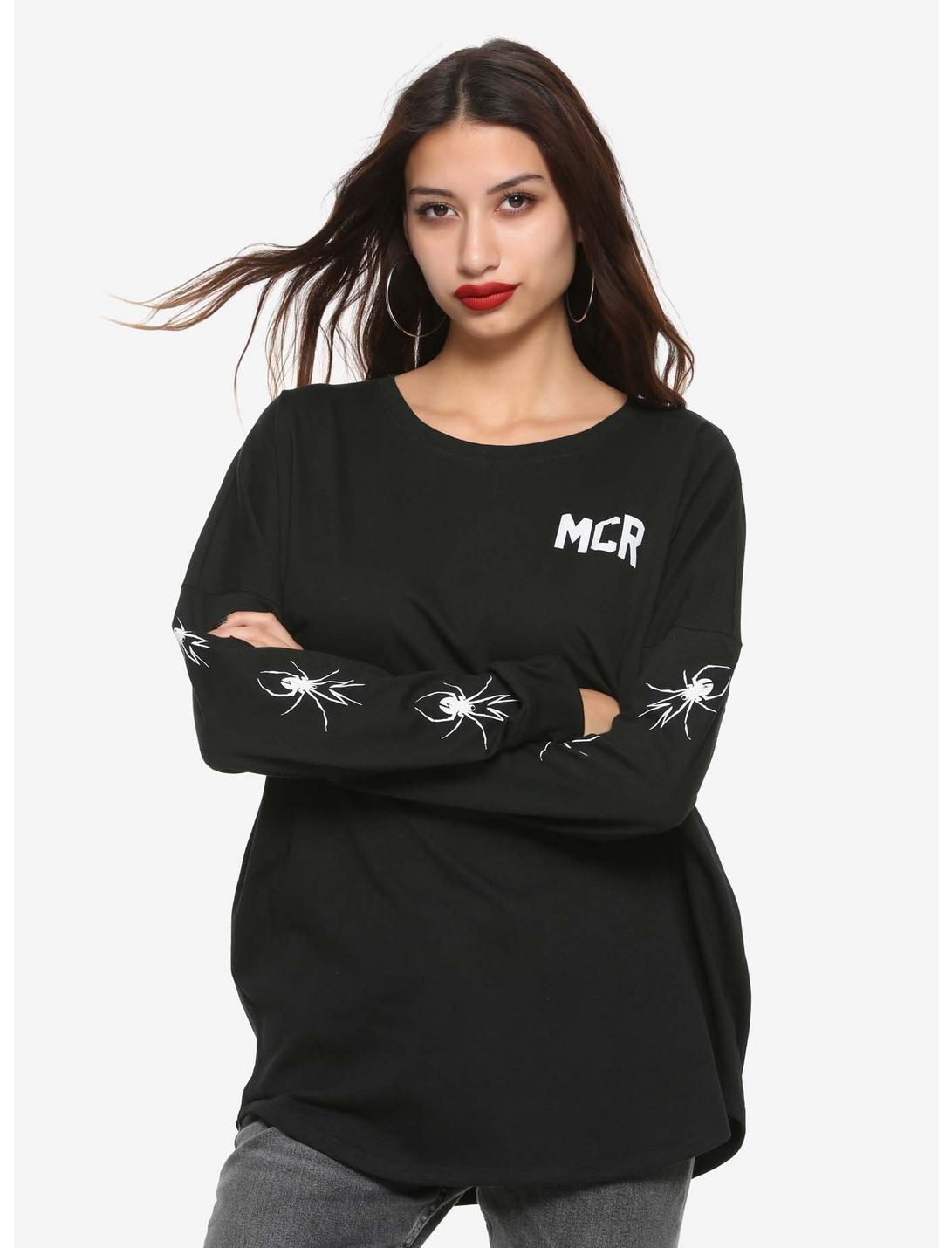 My Chemical Romance Spiders Girls Long-Sleeve Athletic Jersey, BLACK, hi-res
