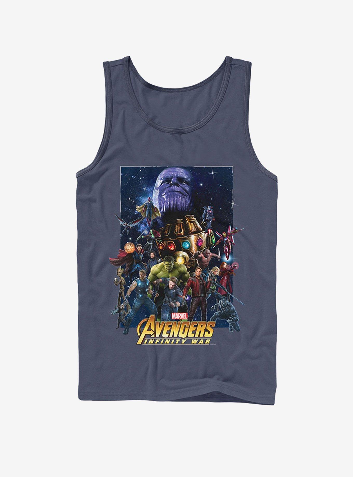 Marvel Avengers: Infinity War Character Collage Tank, NAVY, hi-res